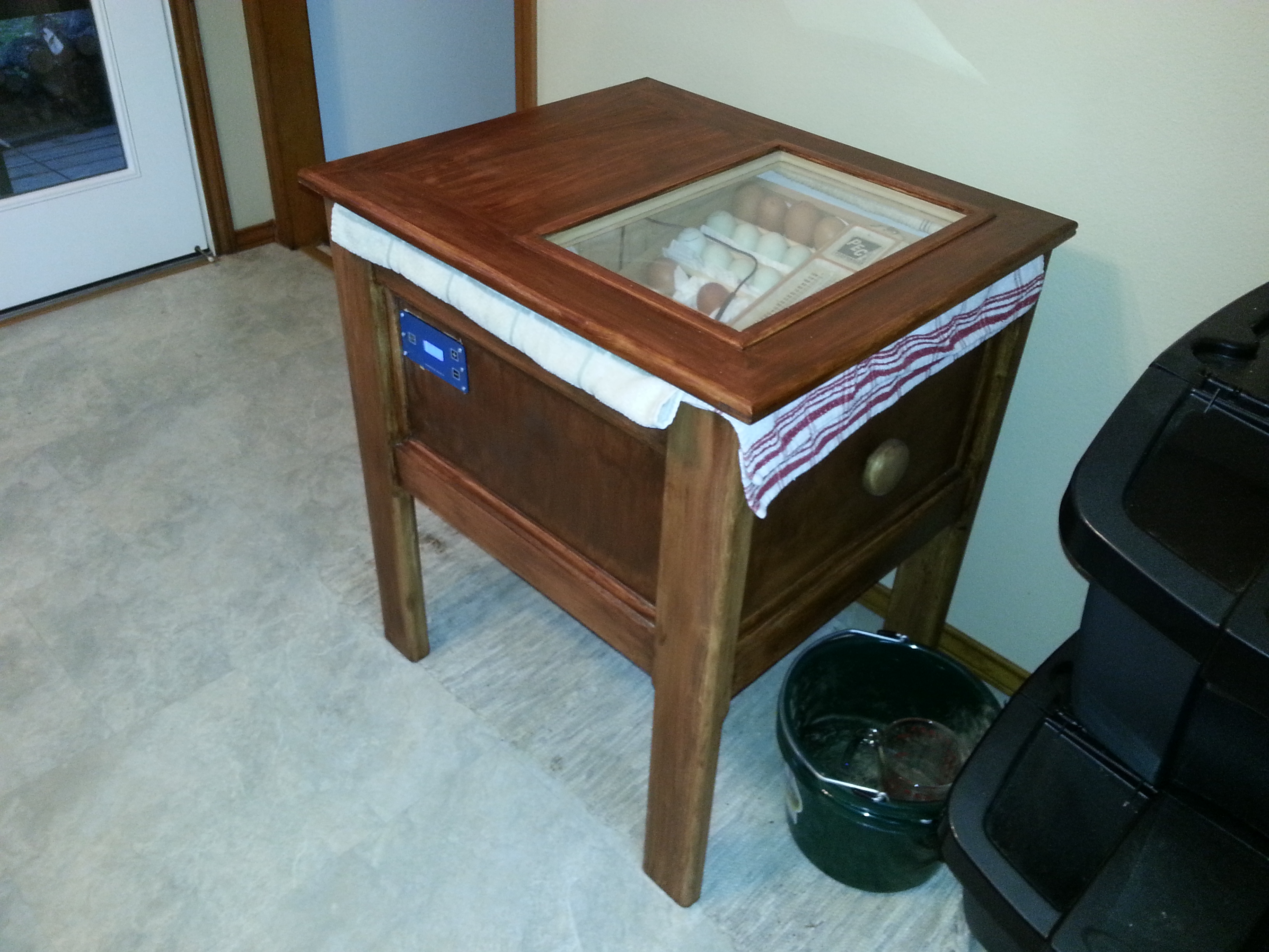 Almost finished (needs weather stripping, but we got eggs a bit sooner than we expected)