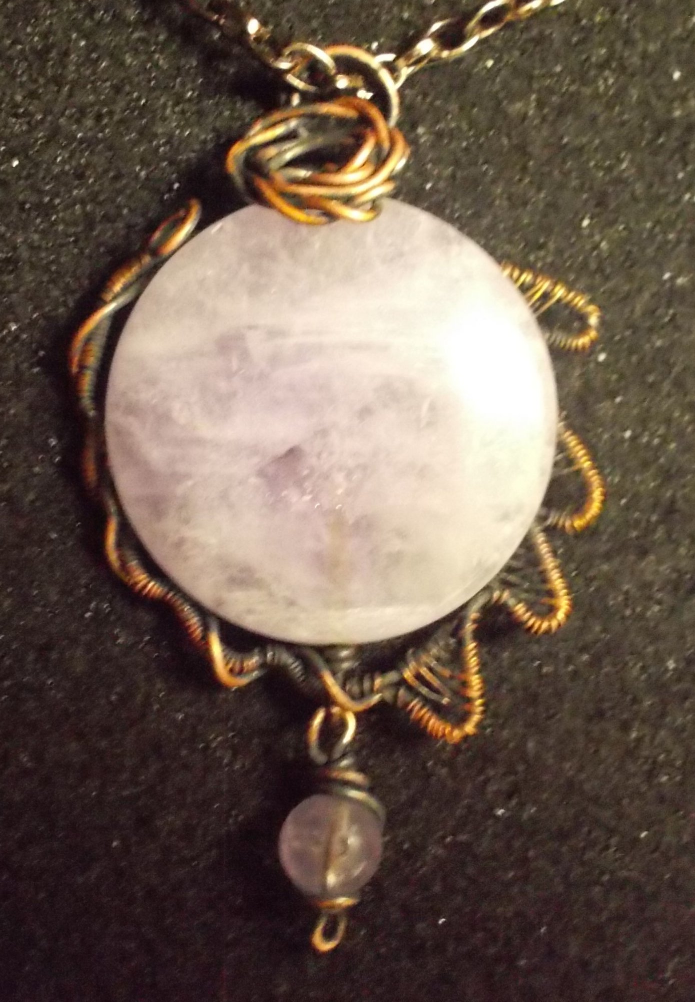 Amethist Bead With Dangle And Leaves 2