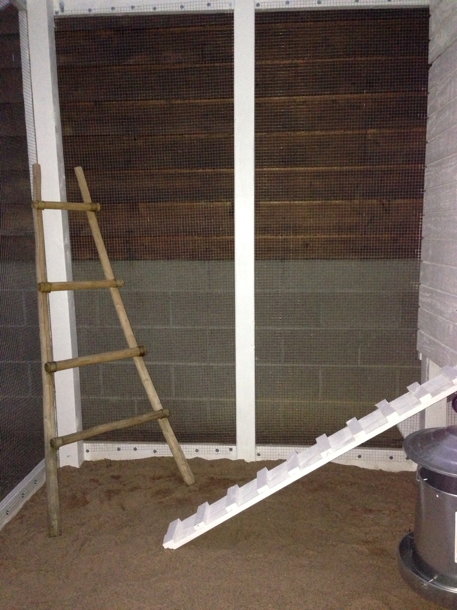 antique kiva ladder for the peeps to roost ion while in the run