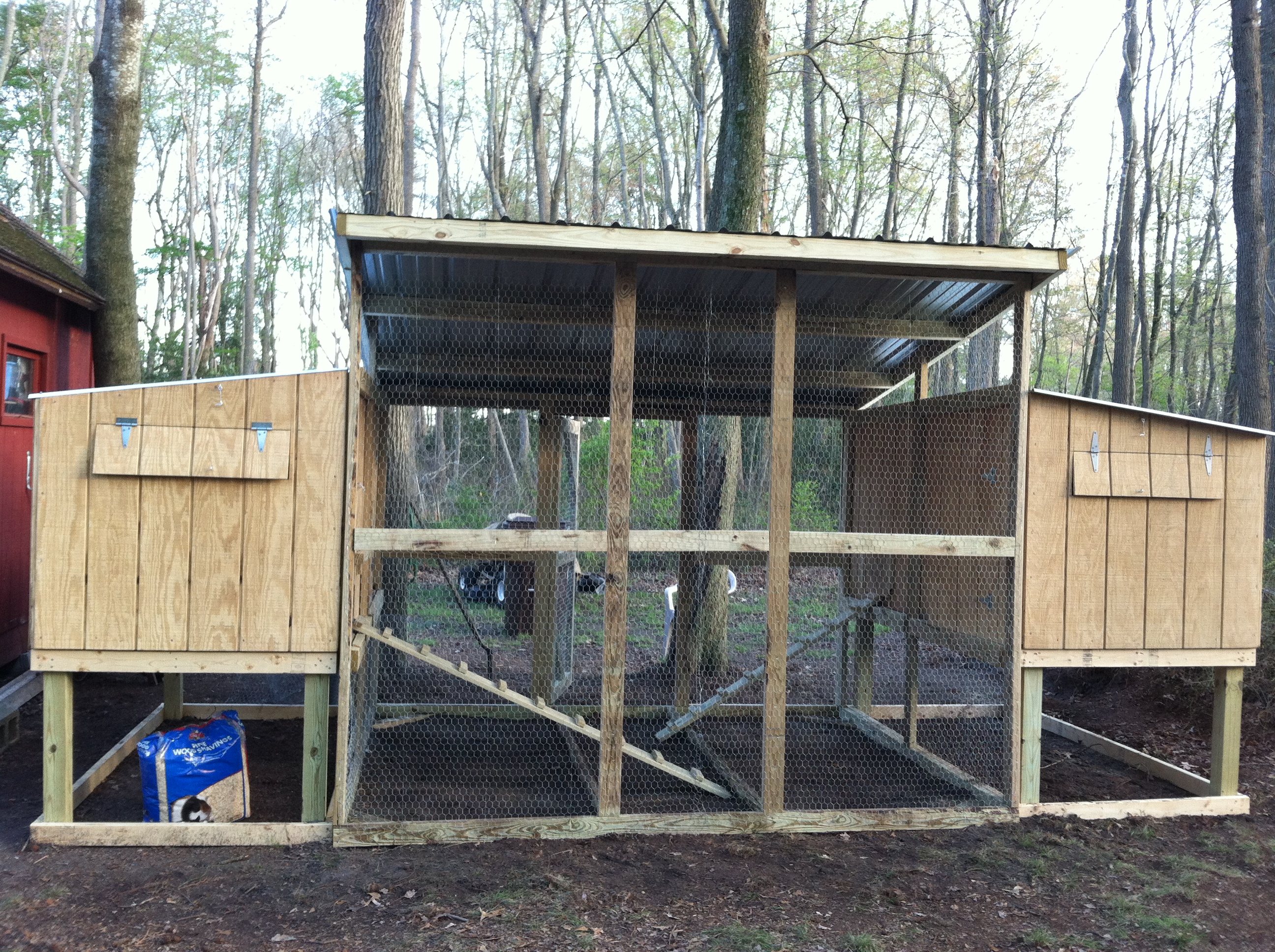 Area under boxes will remain open for now, for storage and maybe a chicken garden.
