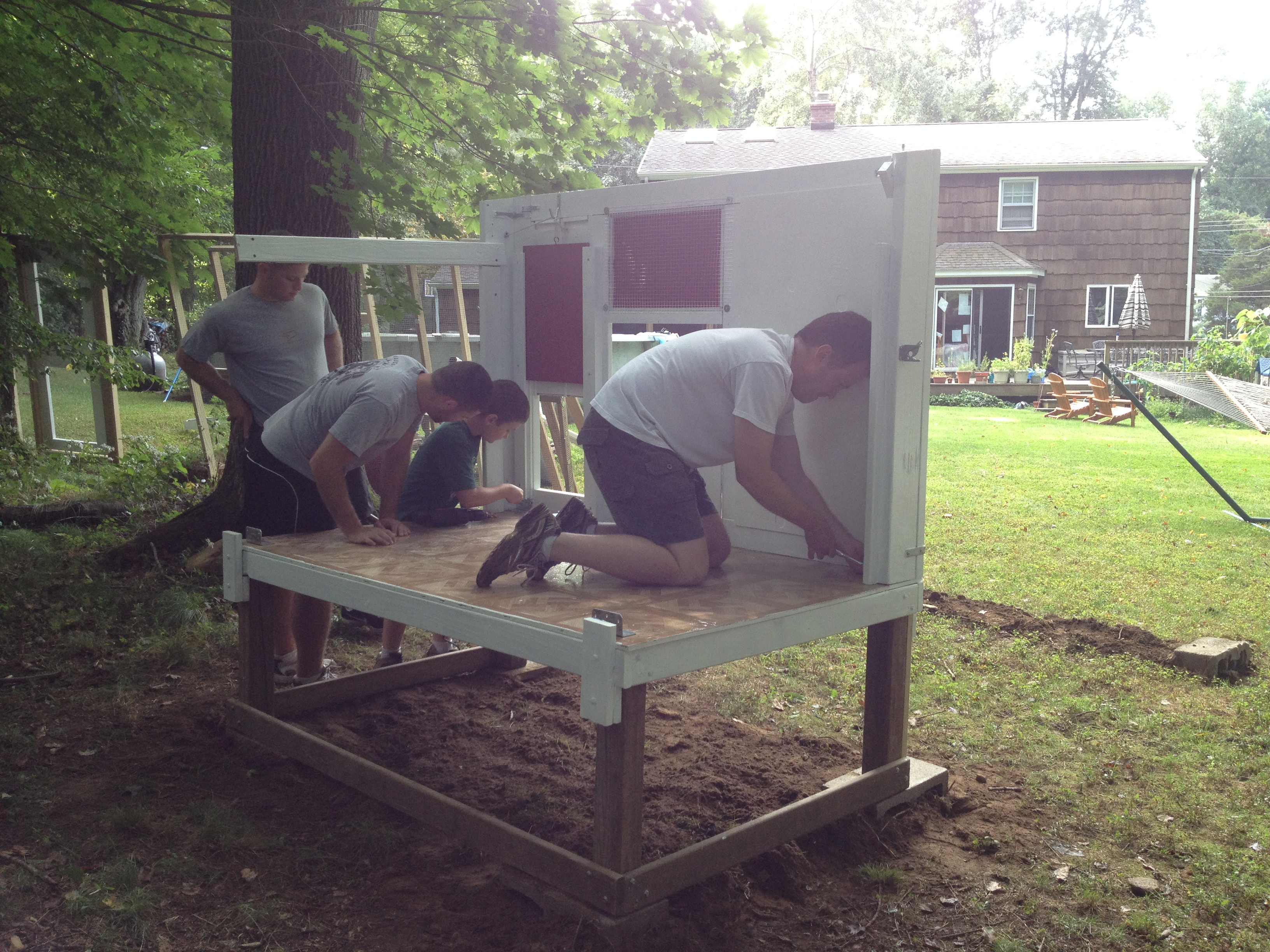 attaching front of coop to the base