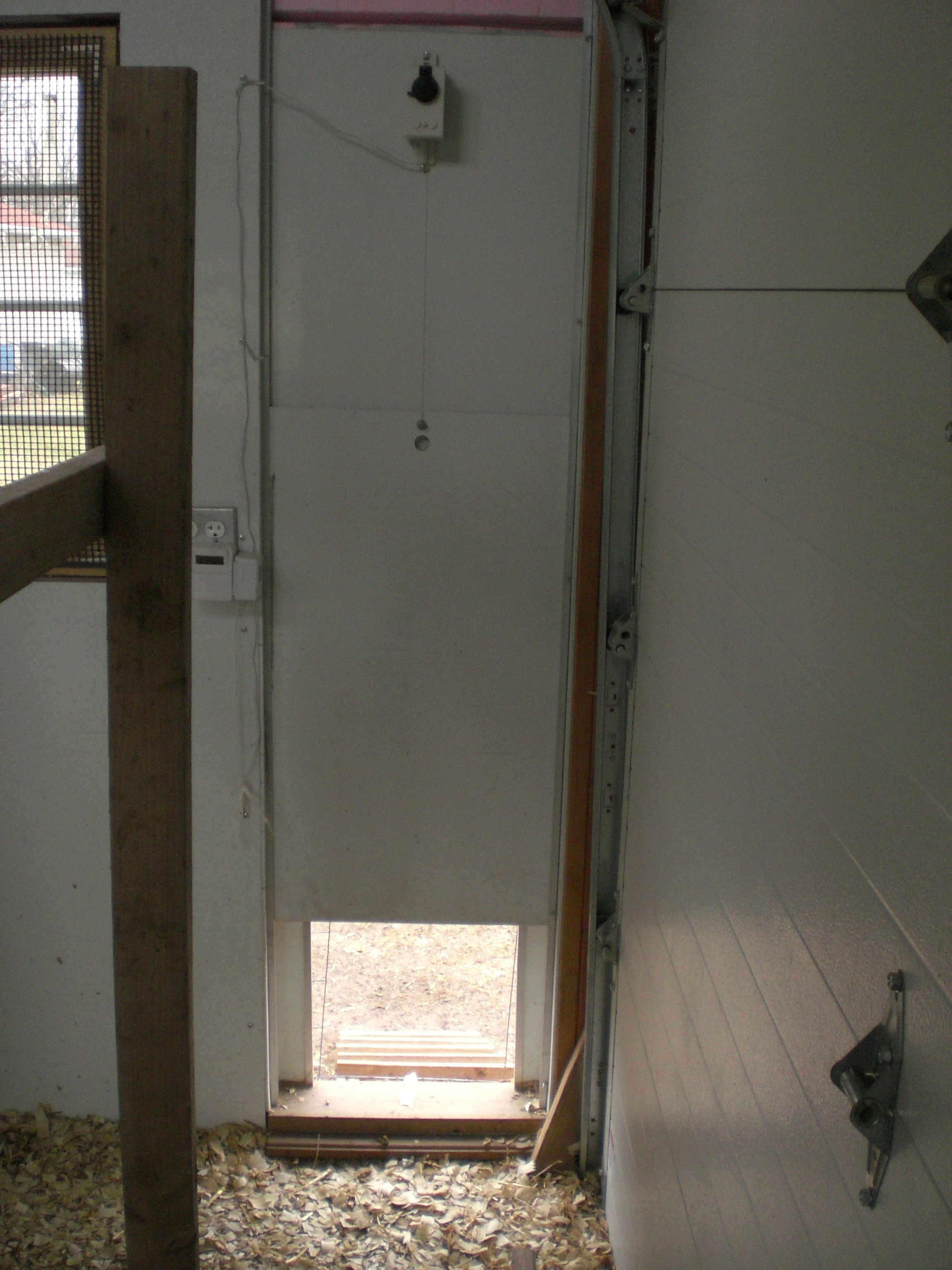 Automatic chicken door.
