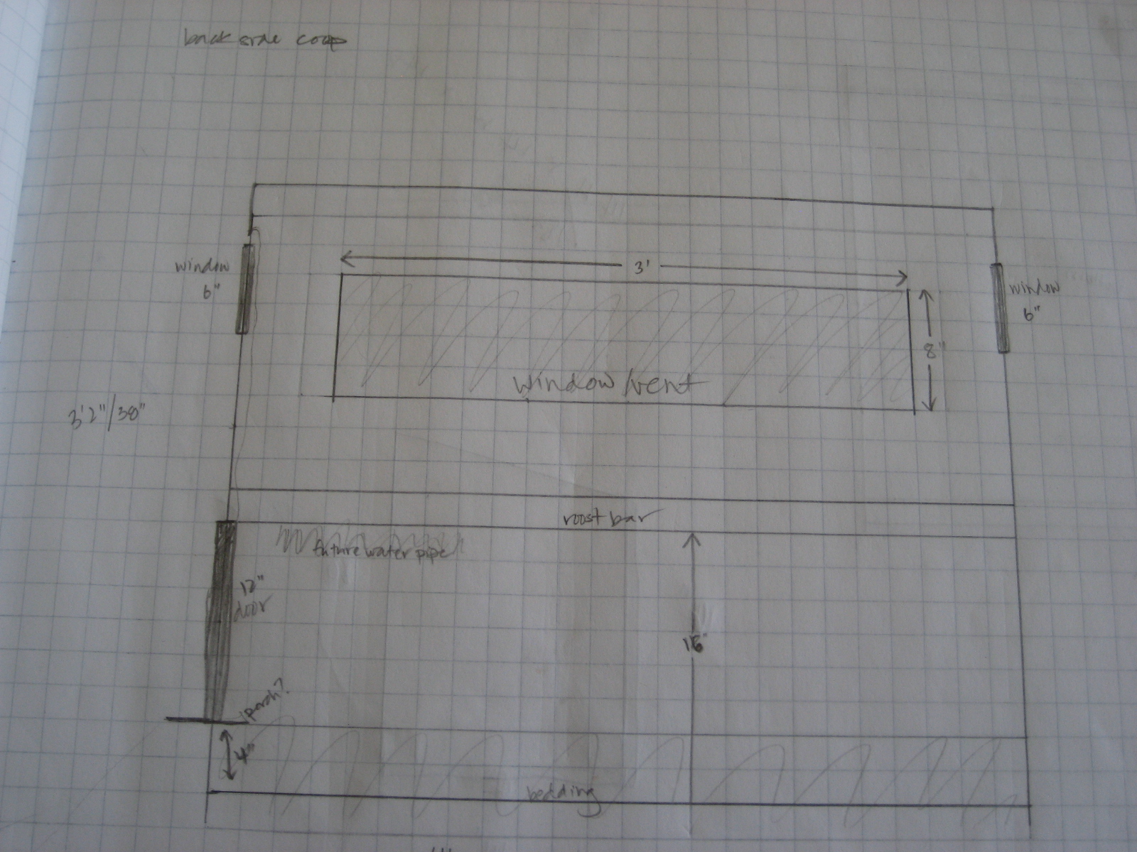 Back side of coop inside view