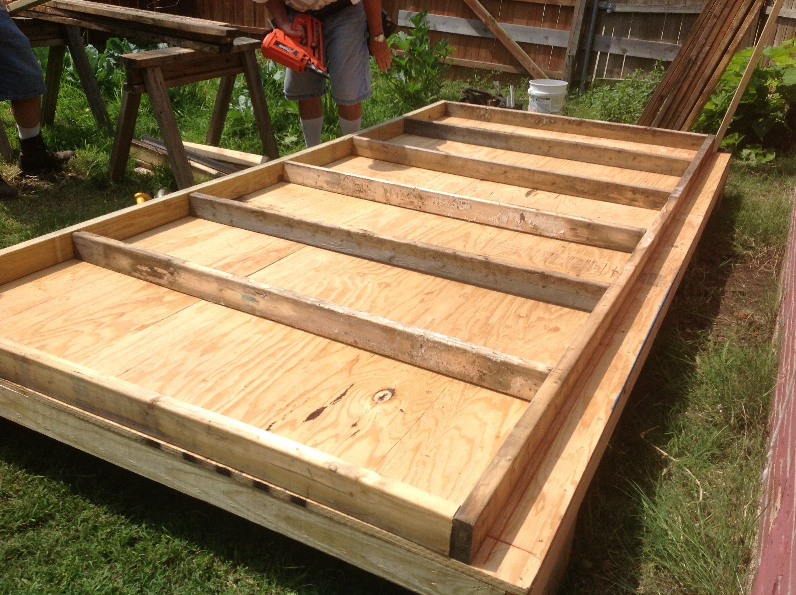 Back wall being constructed