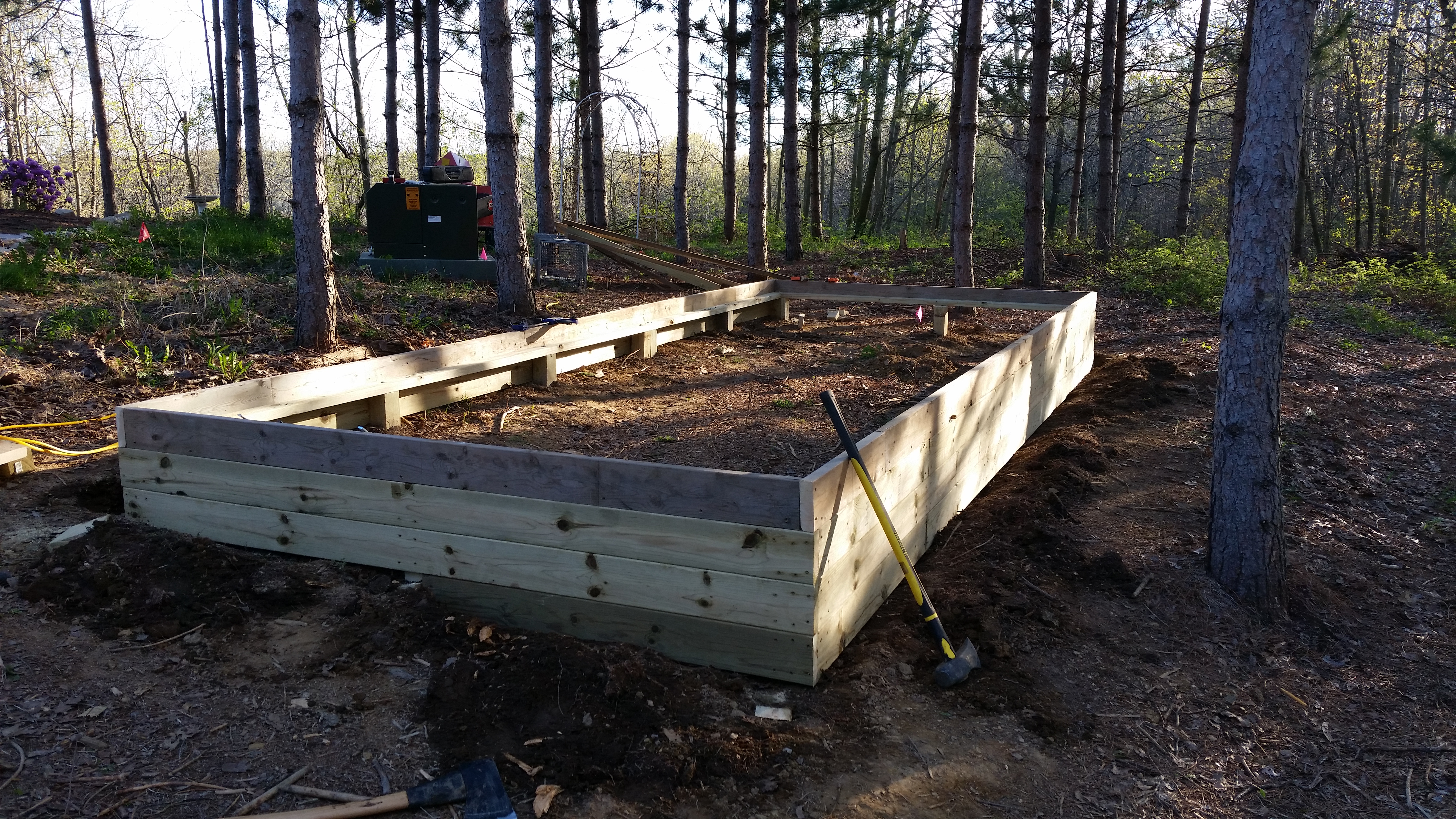 Base framing all set up and ready for fill.