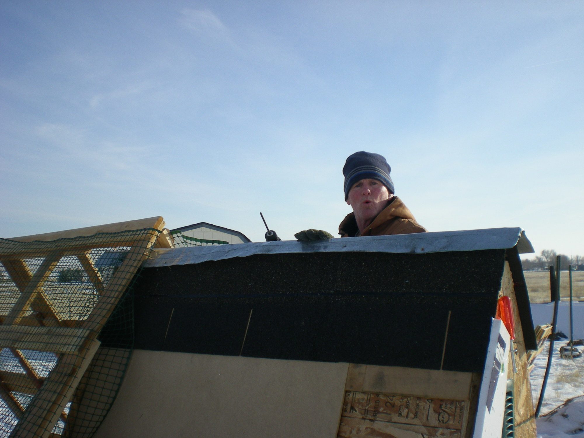 Bob working on the coop