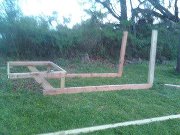 both door uprights installed and my coutner balanced floor joist installed with braces underneath to support some of the weight.