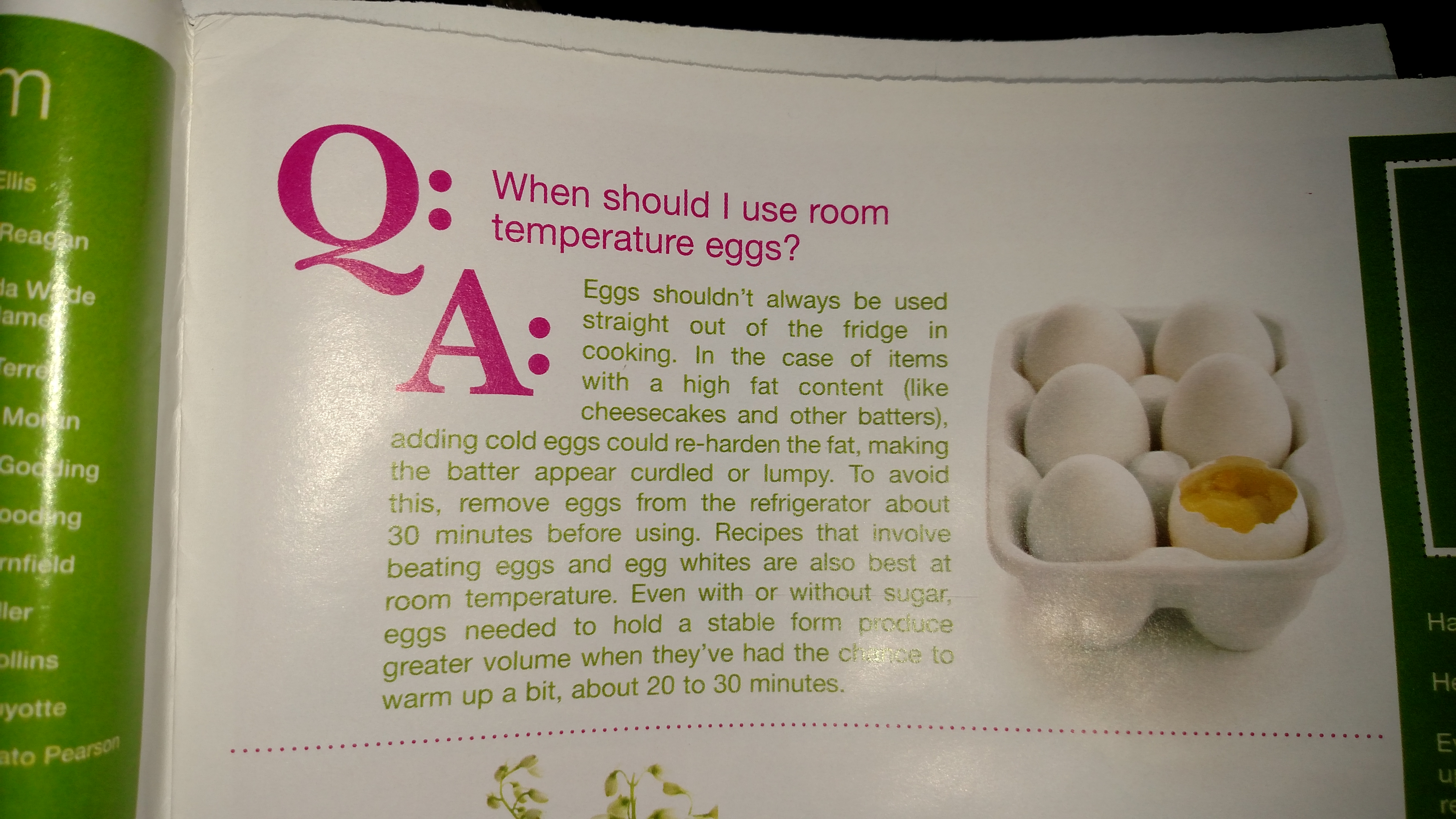 Brookshires celebrate cooking tips.  When should I use room temperature eggs?