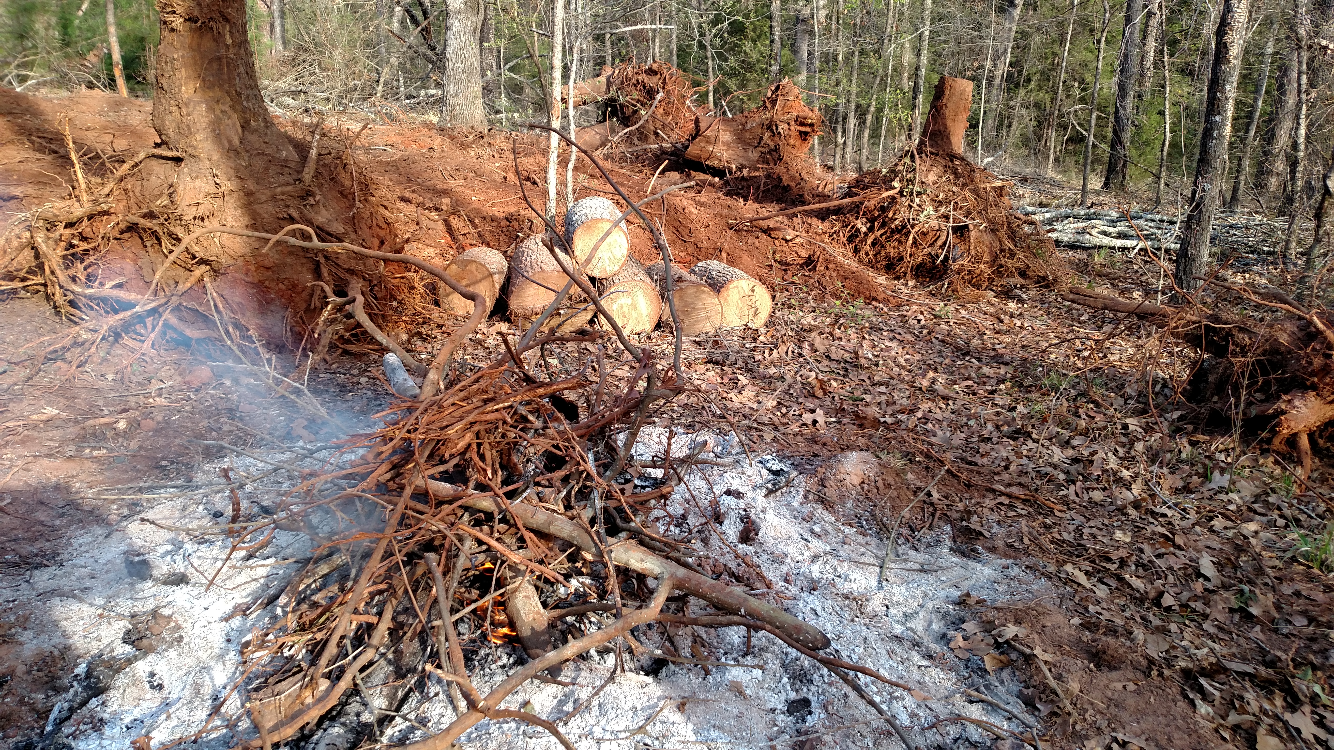 Brush & debris burning, widen padsite