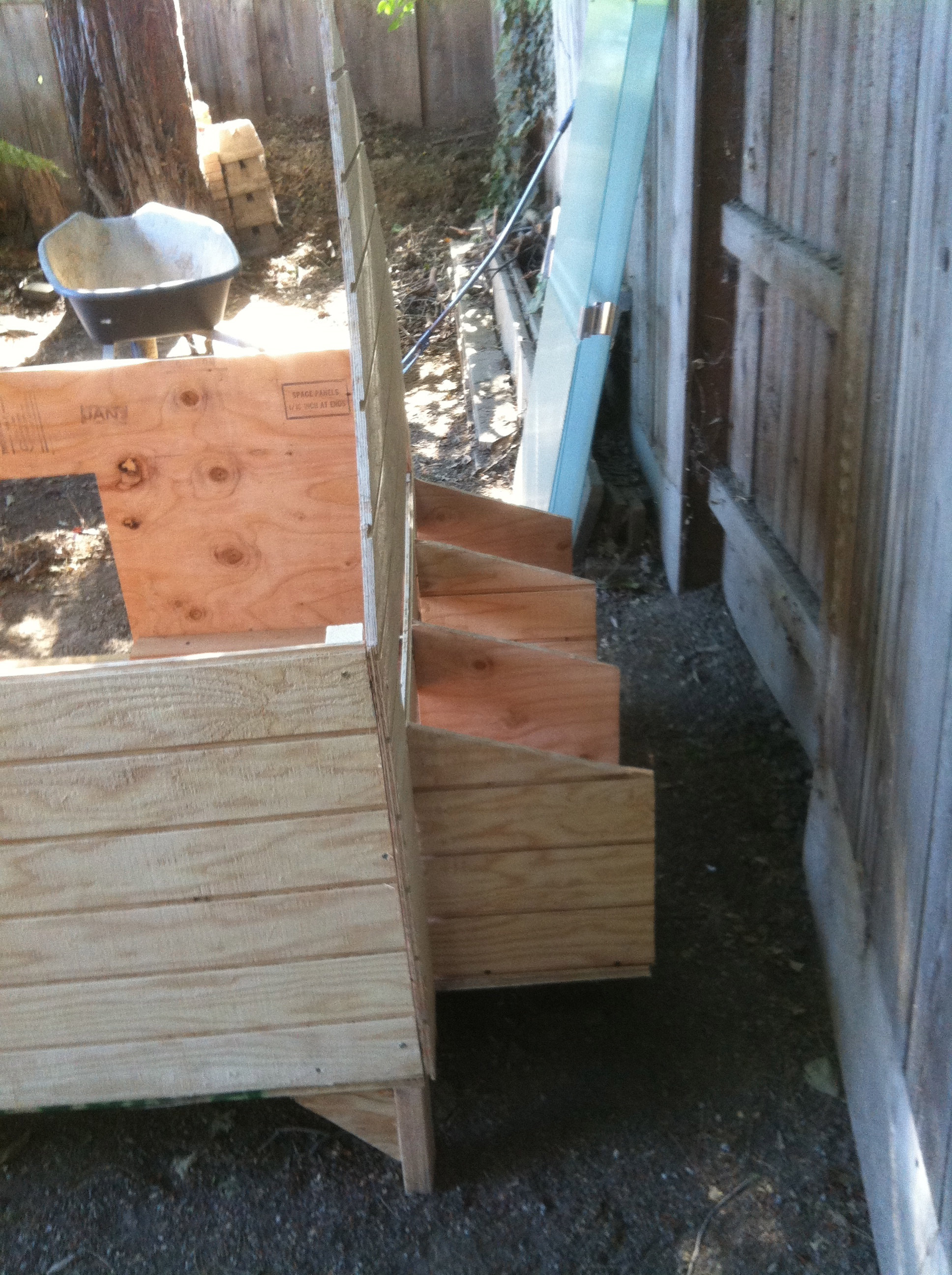 Building my coop, did it while Dirk was out of town. Probably not the wisest choice, I kept thinking if I cut my self, I might bleed to death before I can drive myself to the hospital !
