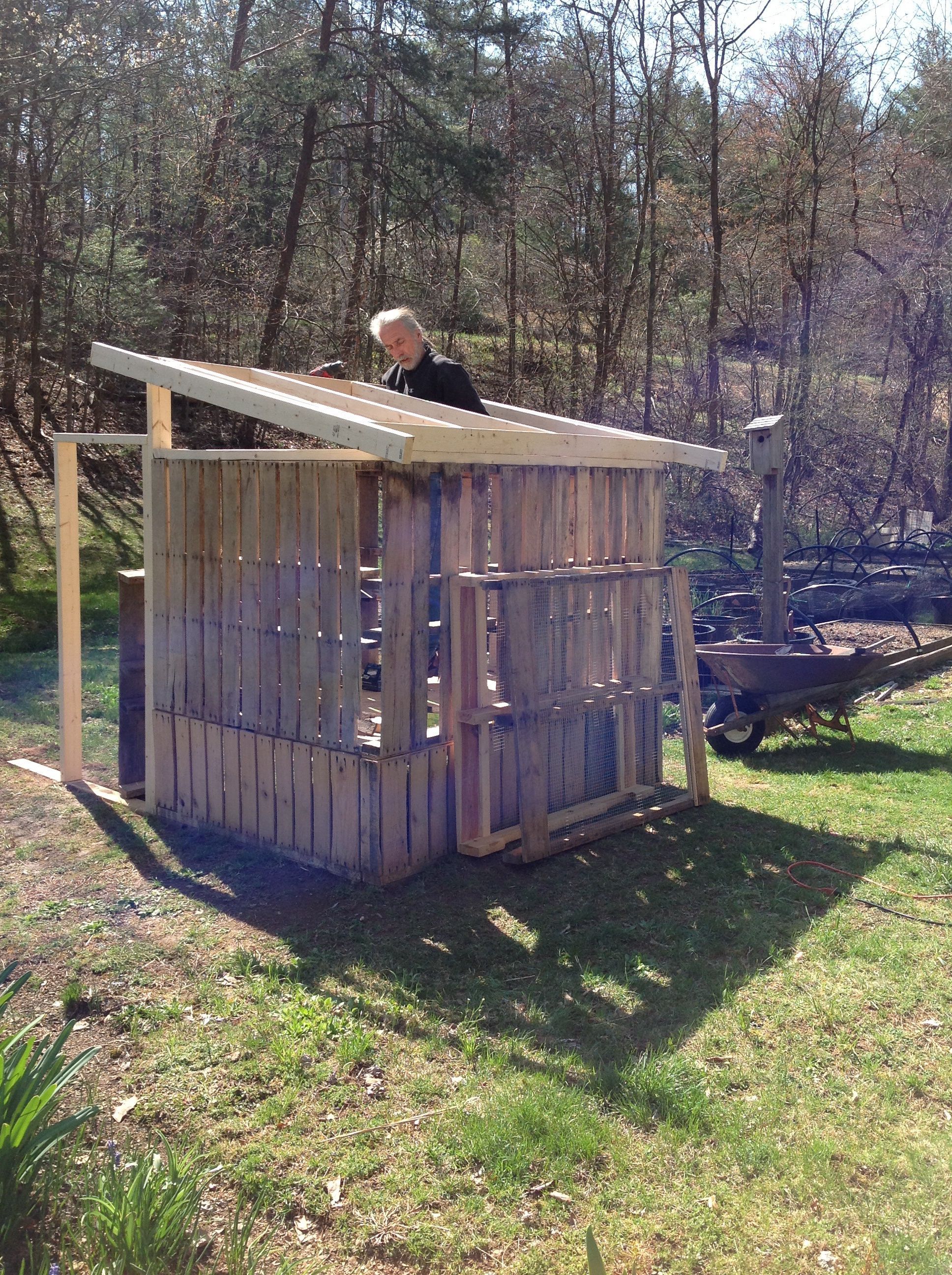 Built with pallets because they were "free".
