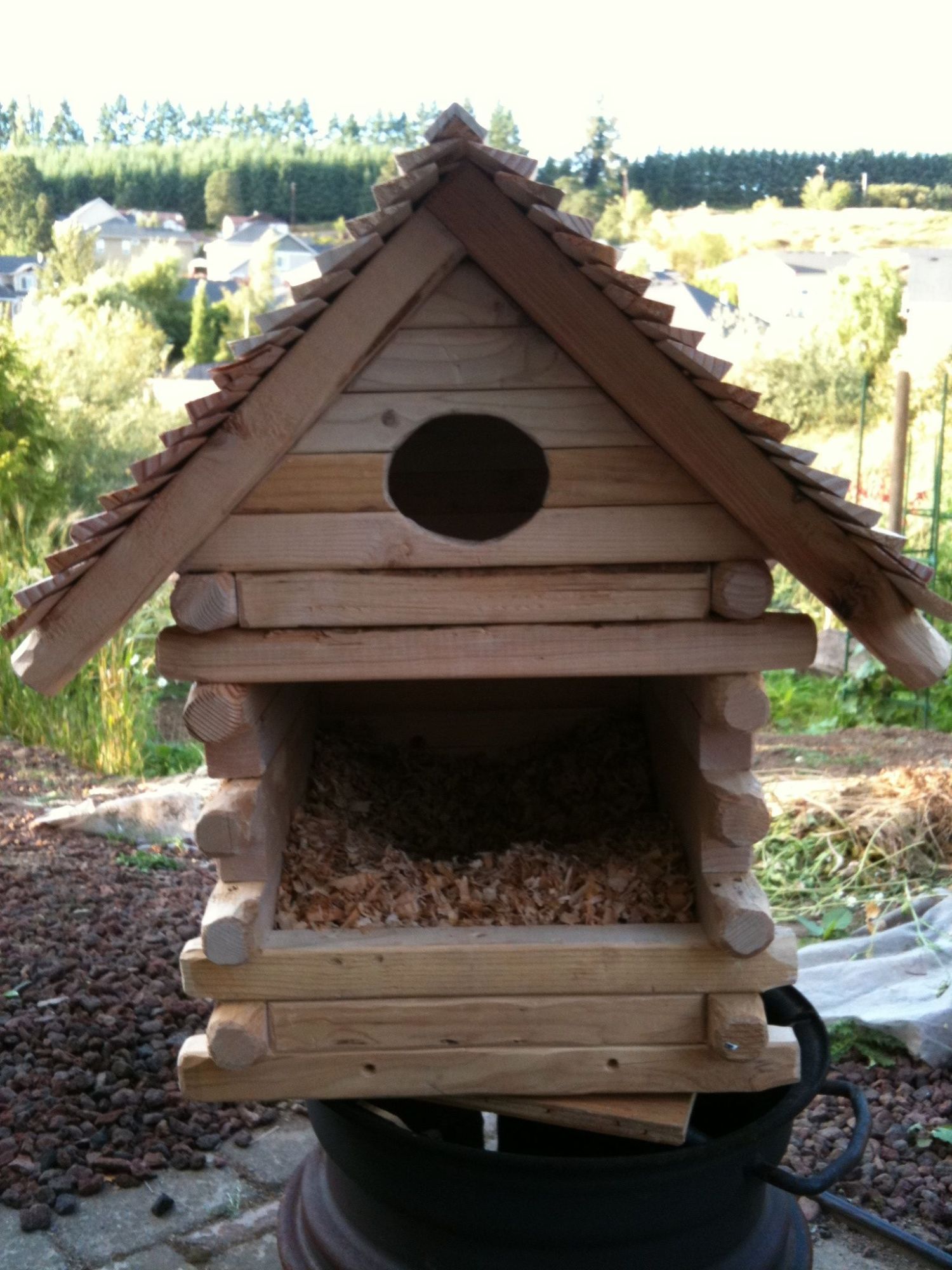 Cabin look nest boxes I built.