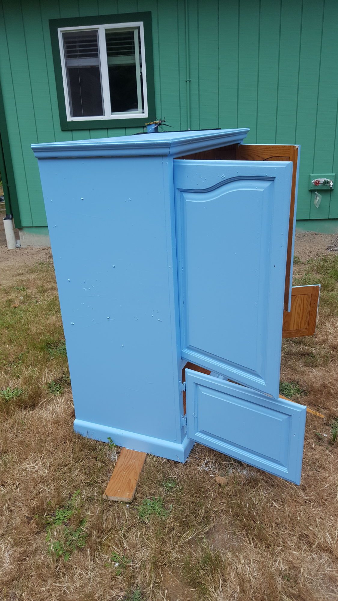 Cabinet is being painted.