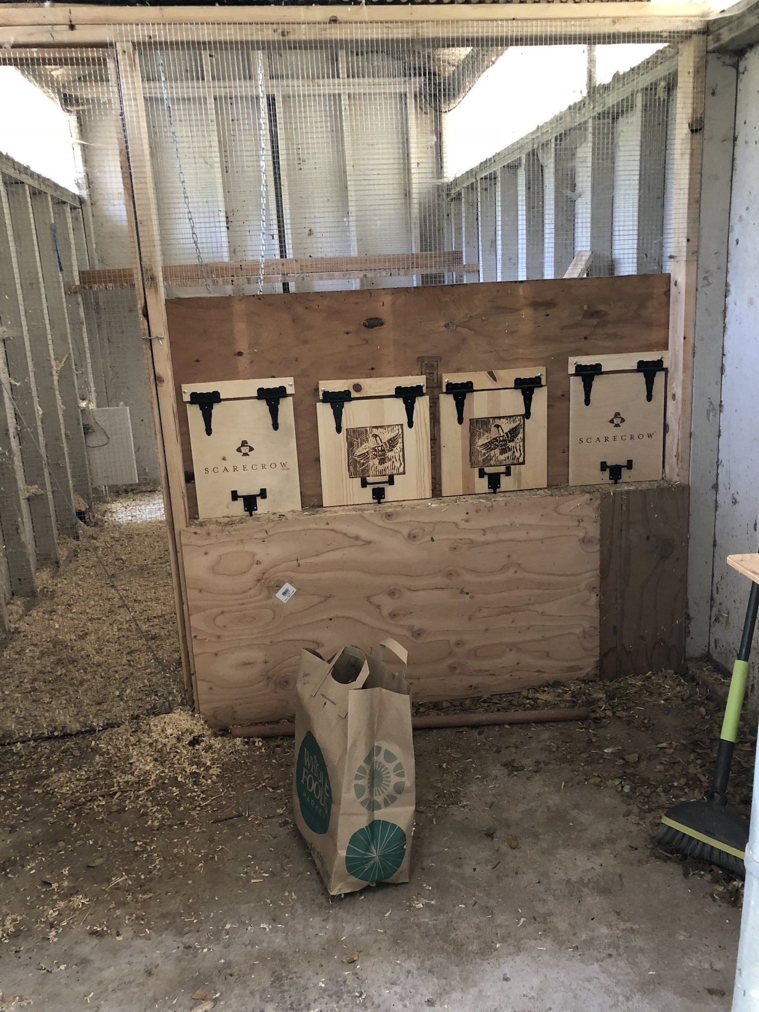 Chicken coop - Nesting boxes (Wine box tops)