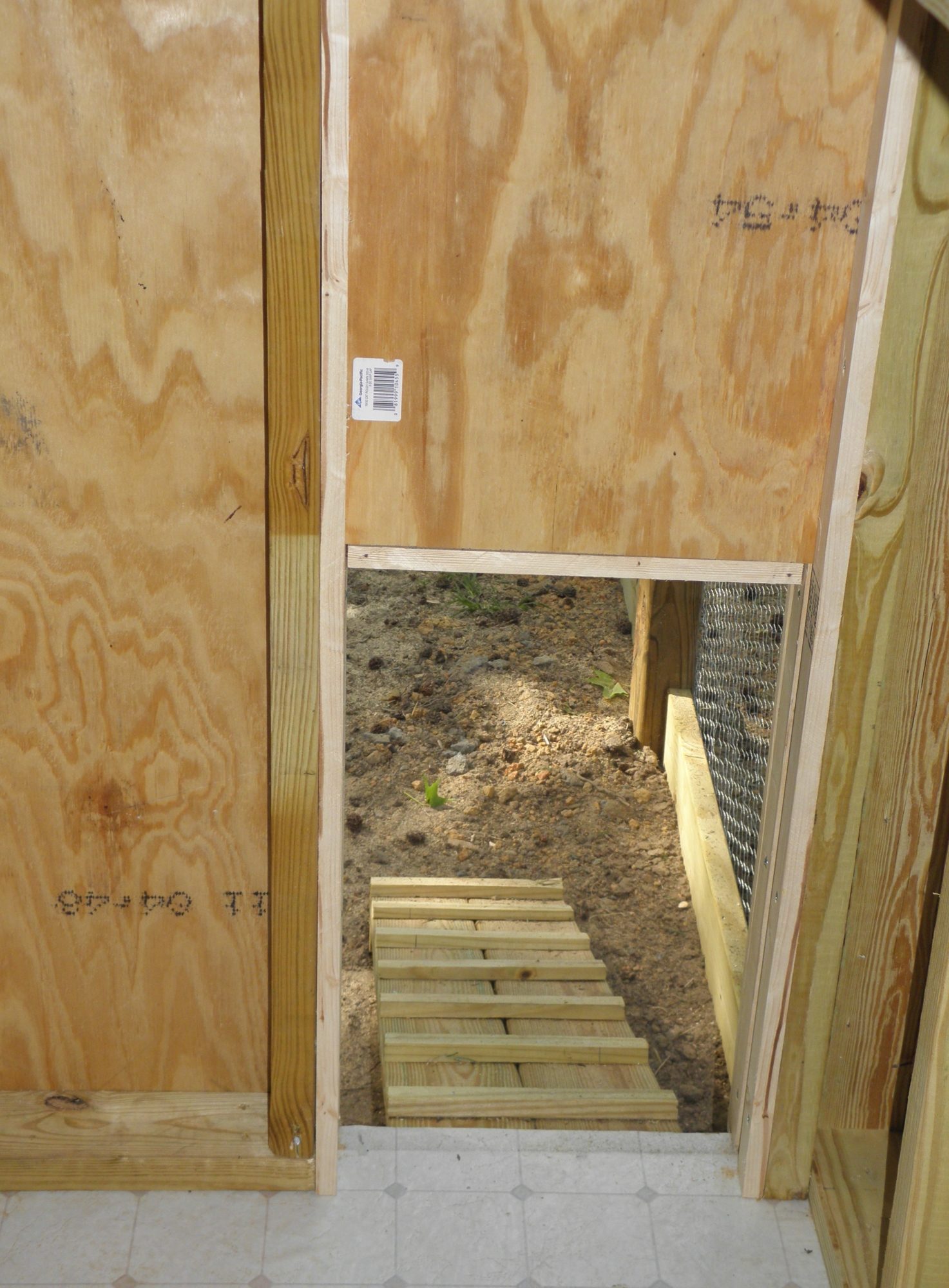 Chicken door and the ramp.