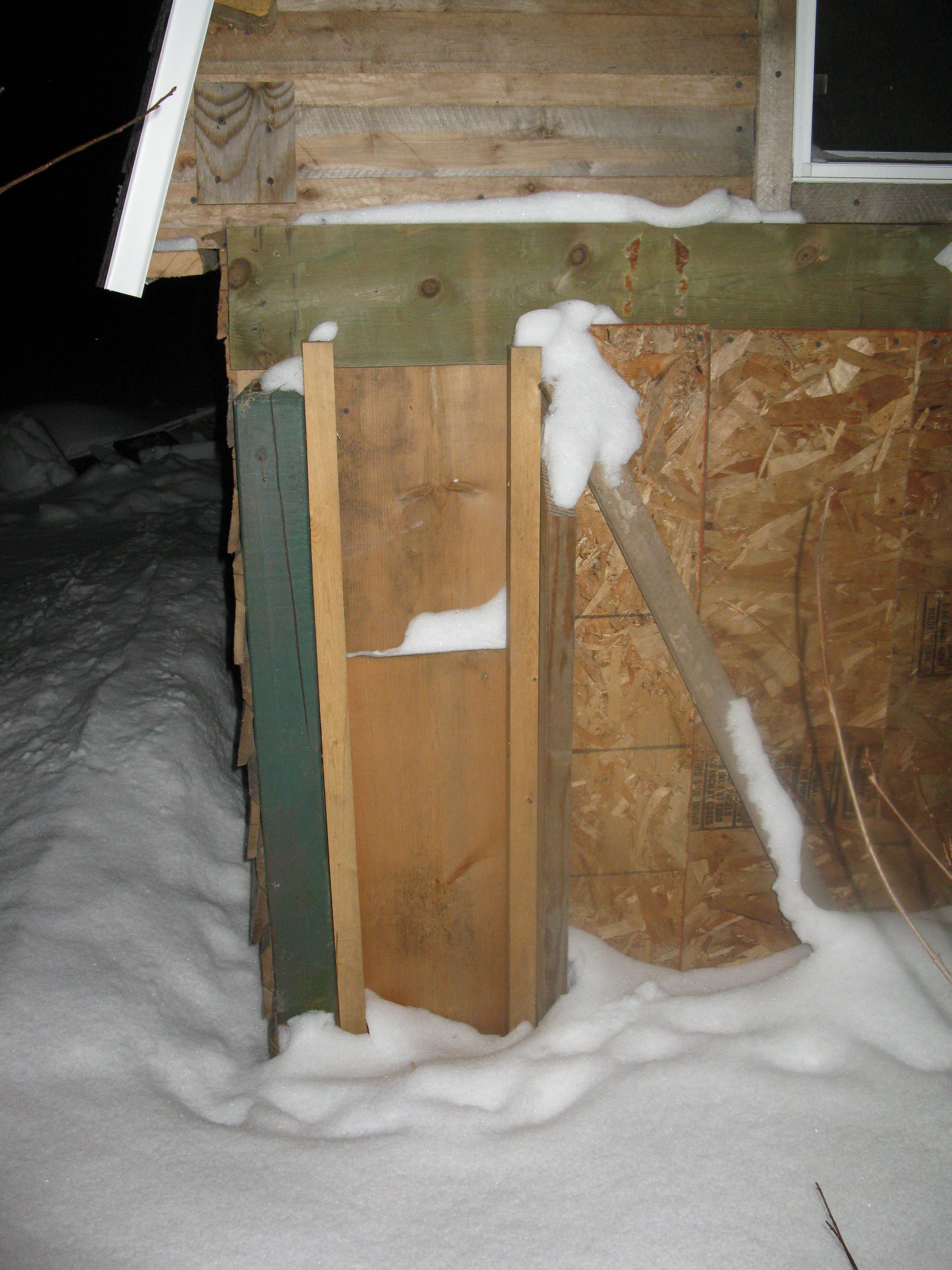 "Chicken Doors" on each side of nesting boxes.
If I ever get to breeding different birds, I'll be able to have two separate runs, nesting and roosting areas, plus free range the rest out the main door. IF.....:)