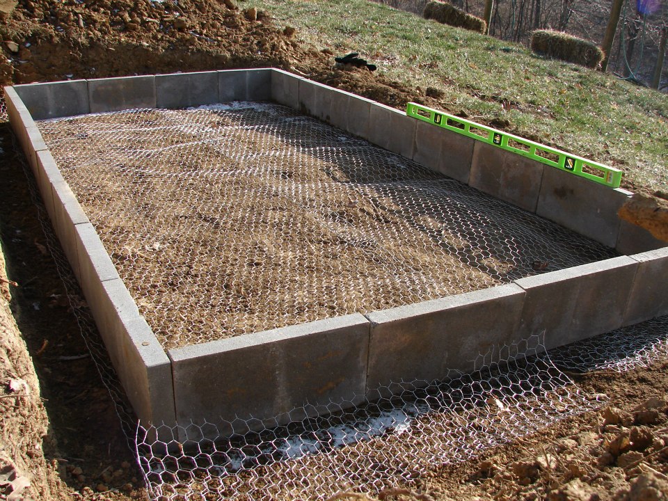 Chicken wire underneath to keep animals from digging up under.