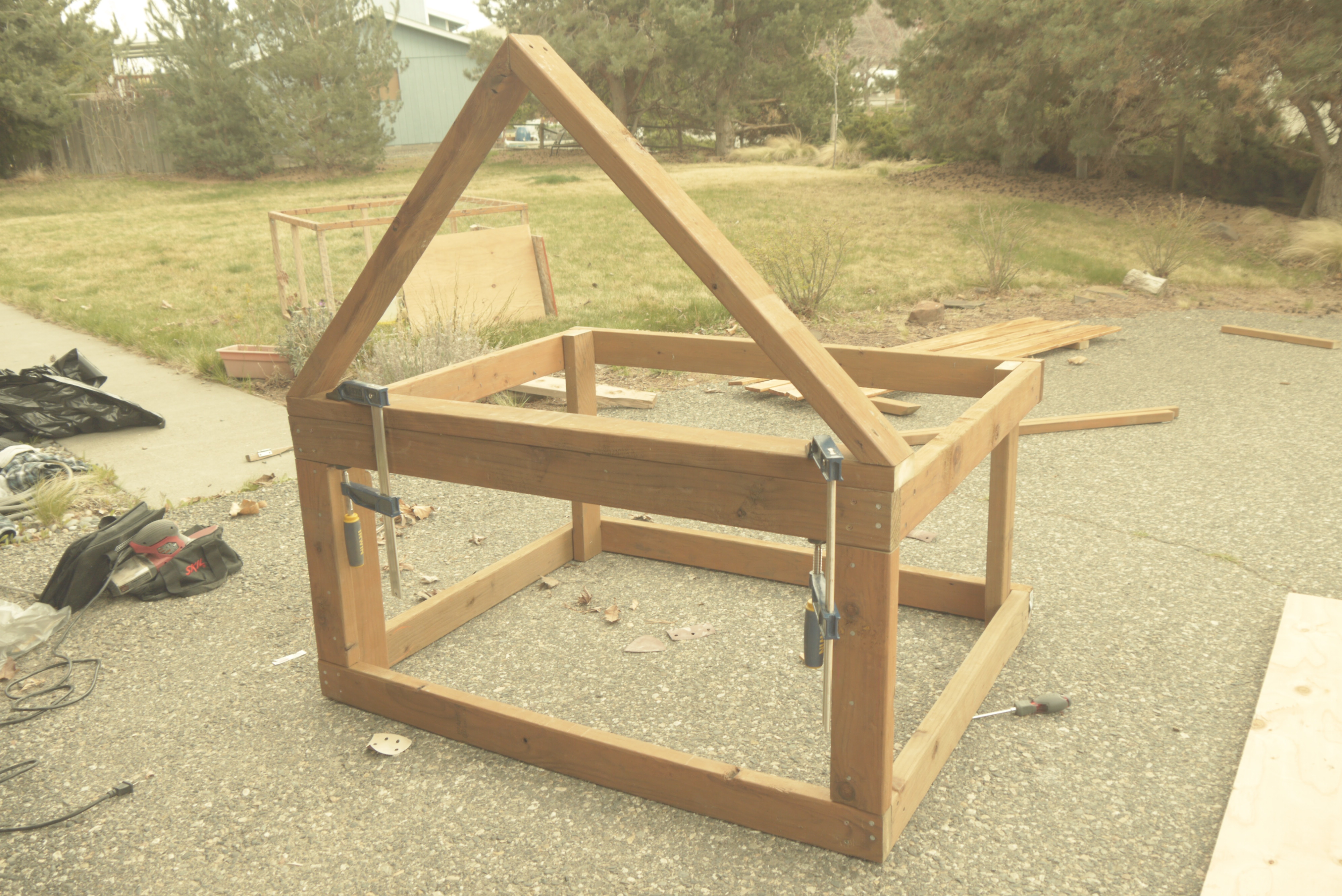 Clamped it together and and used 16d nails good for pressure treated lumber