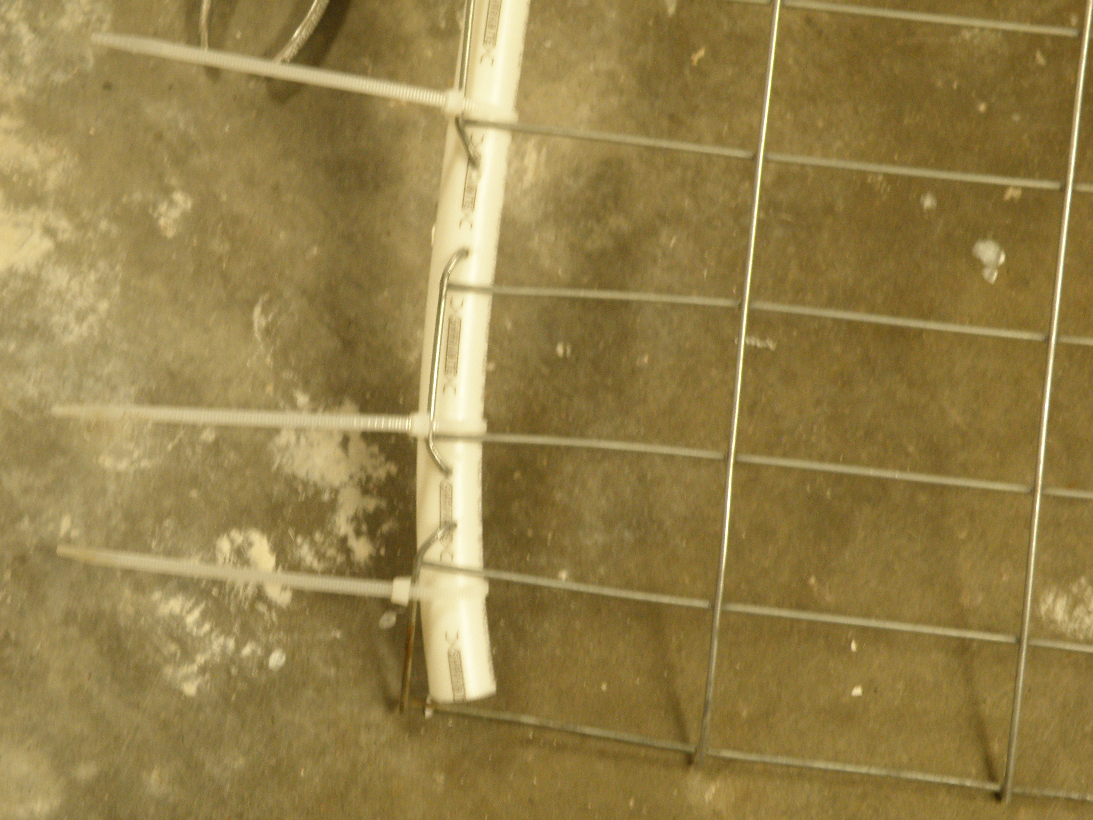 Close up of coop end construction
