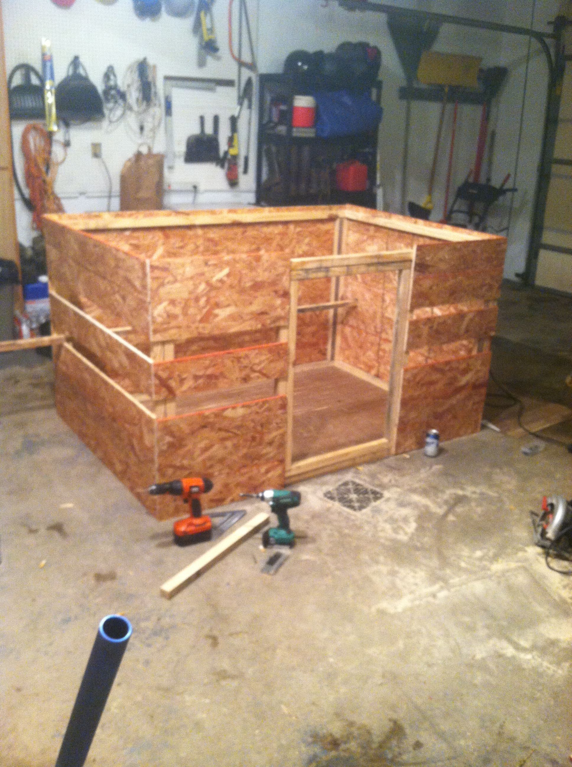 constructed it in my garage with just one screw in each corner. When I was ready to move it to the basement, all I had to do was remove one screw from each corner and carry one wall at a time.