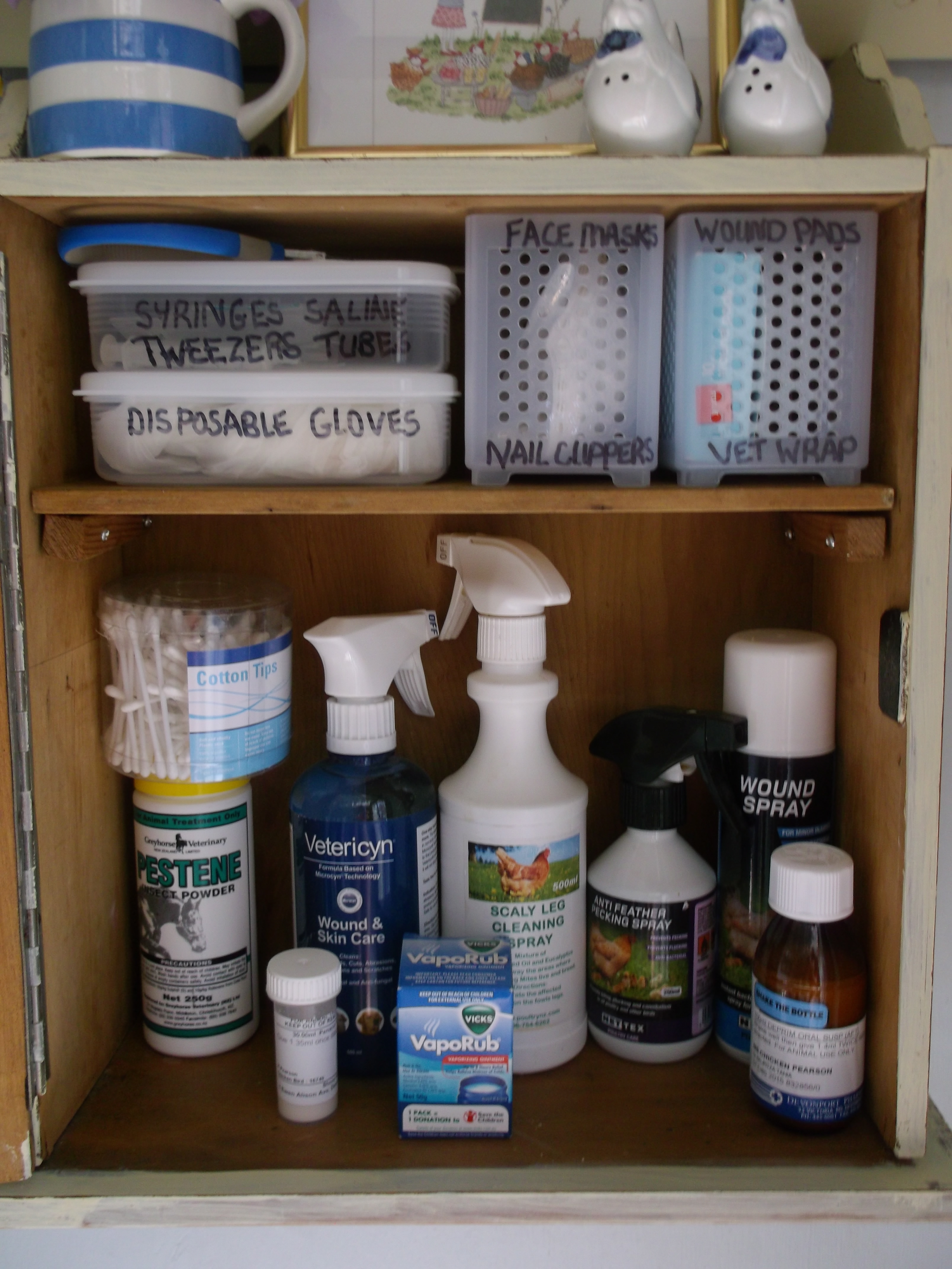 contents of cupboard.Didn't paint inside. Just waxed with natural furniture wax. Smells divine! Waxed outside of cabinet too.
