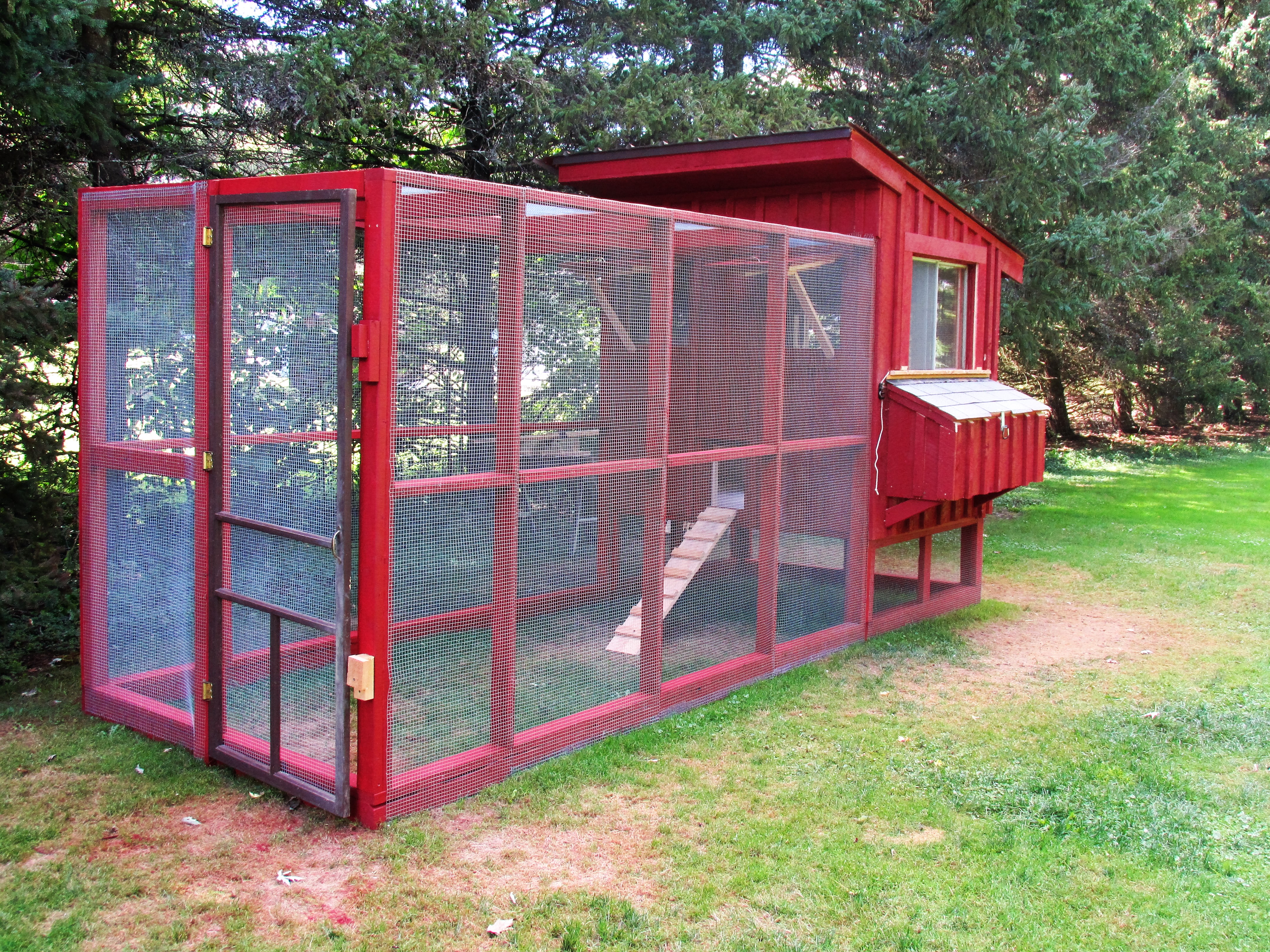 coop and run painted, installed hardware cloth   but not completed.