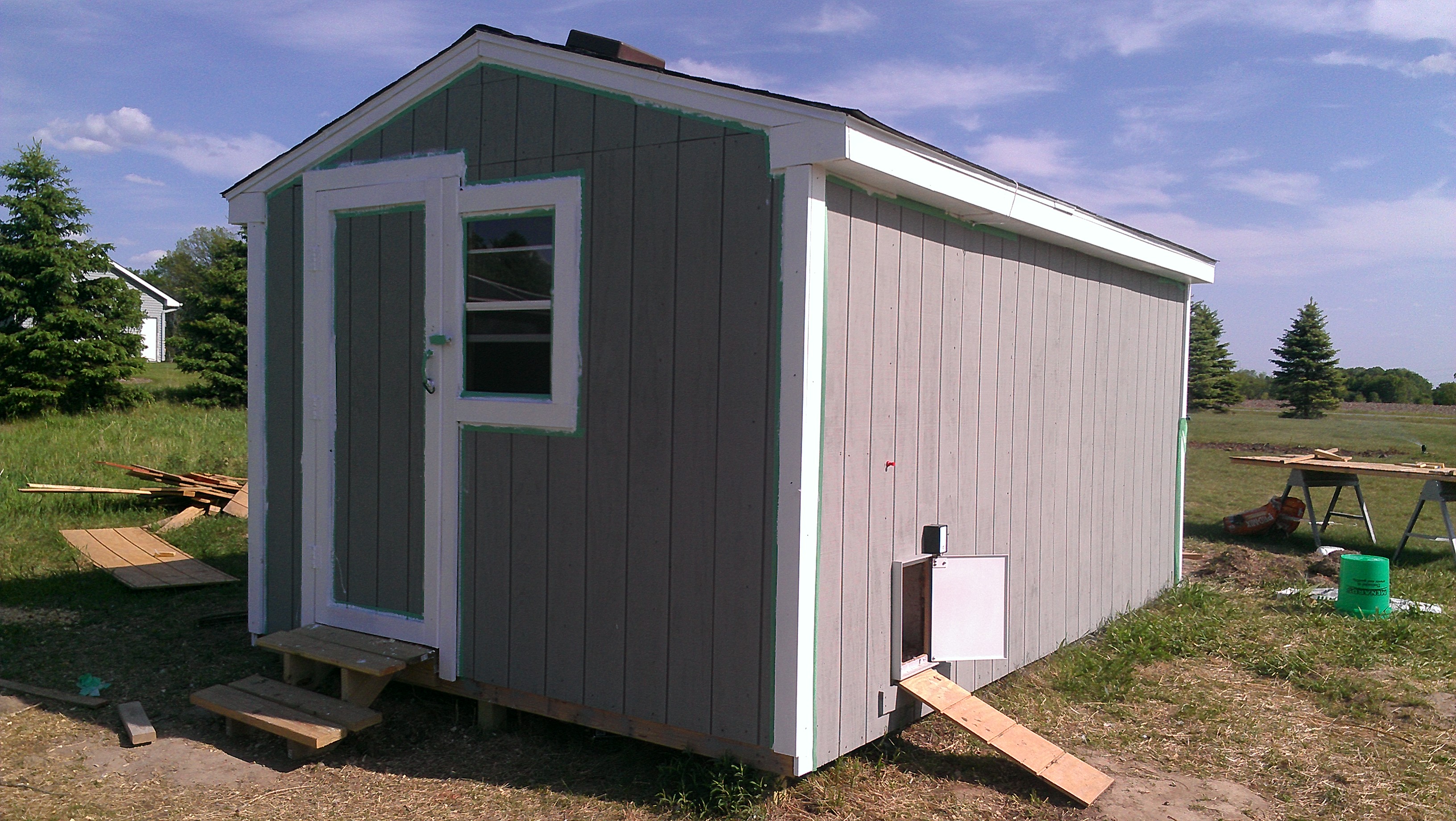 Coop in back of shed