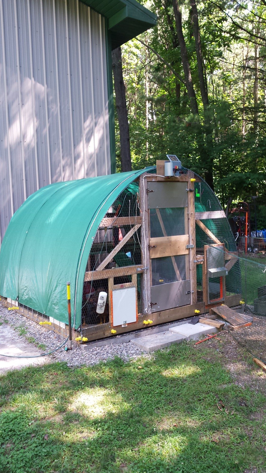 coop placed on new concrete pad