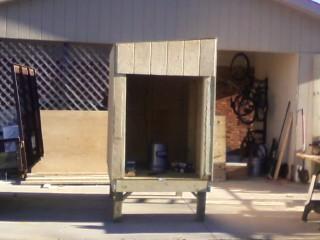 Coop side view. The door will be here for easy cleaning/access.