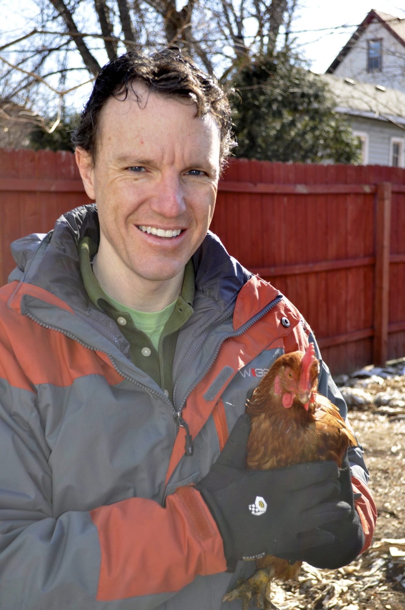 Cuddling one of the chickens we are caring for while our neighbors were our of town for six weeks. They are going back to their home and I'm really going to miss them. Fortunately, I can walk down five houses to visit them.