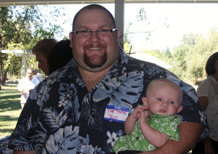 Daddy and Luke, 2 months old.
