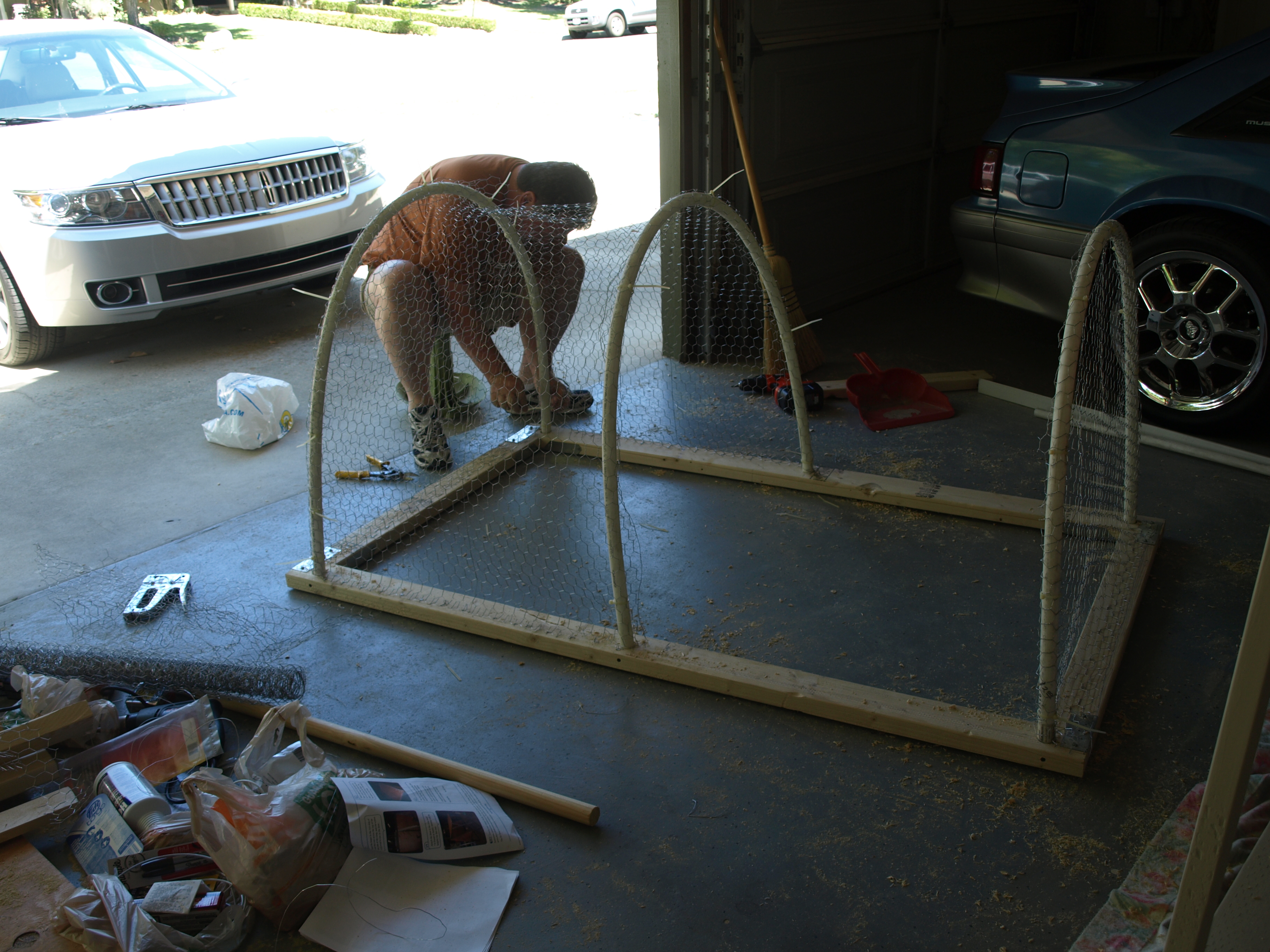 DH working on the play pen