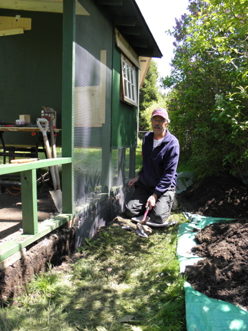 Digging the moat - oops, I mean trench.