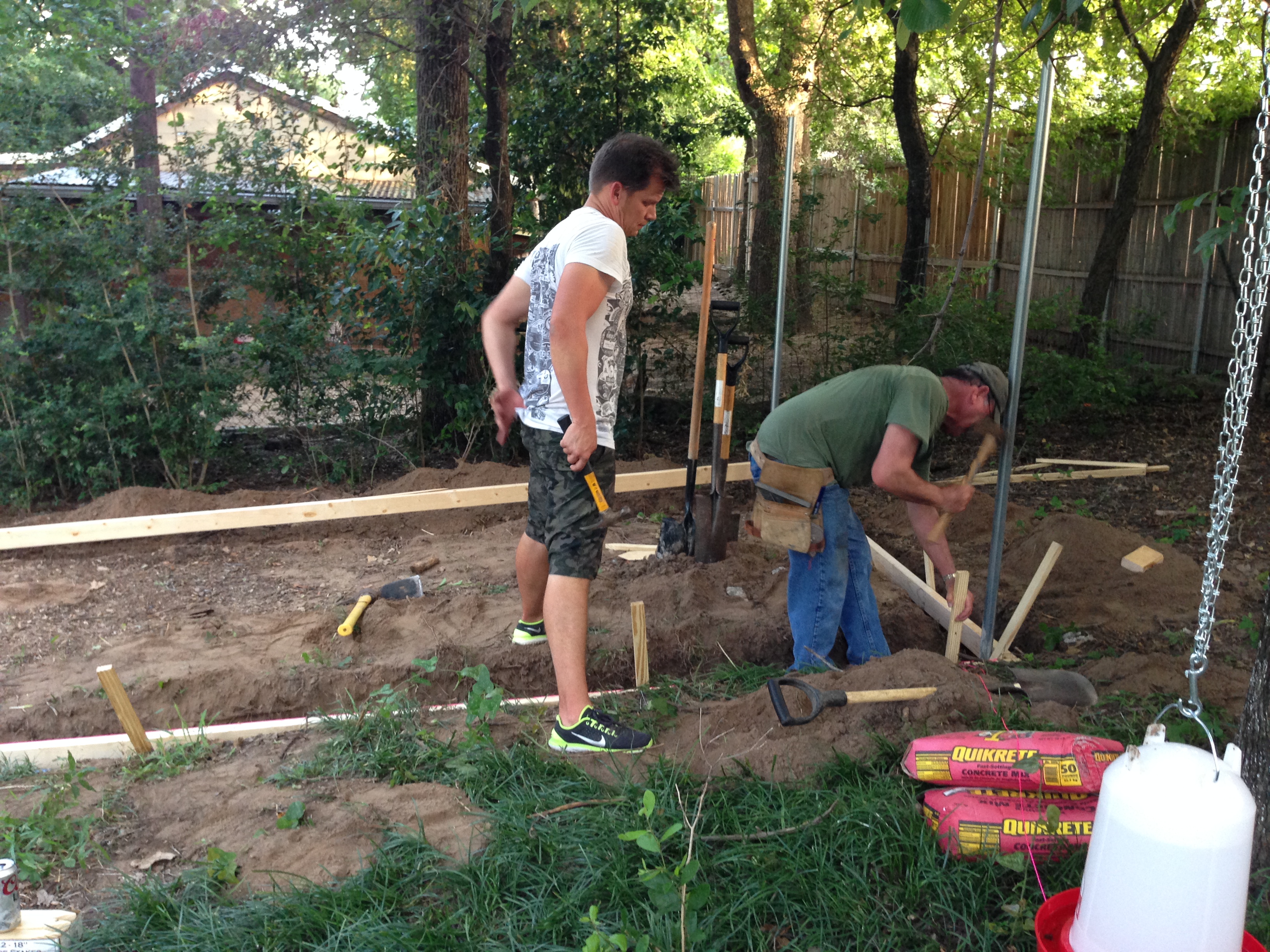 Digging the trenches for the concrete. 7/9/15
