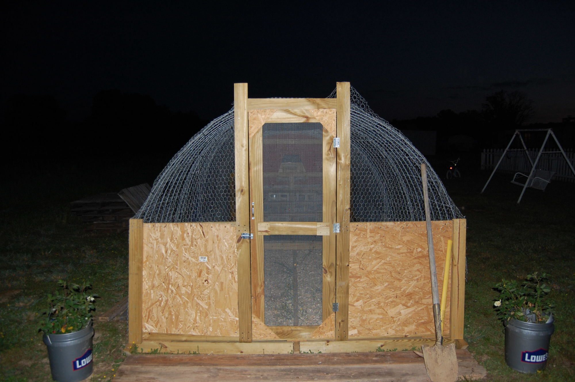 Door to the hoop house run