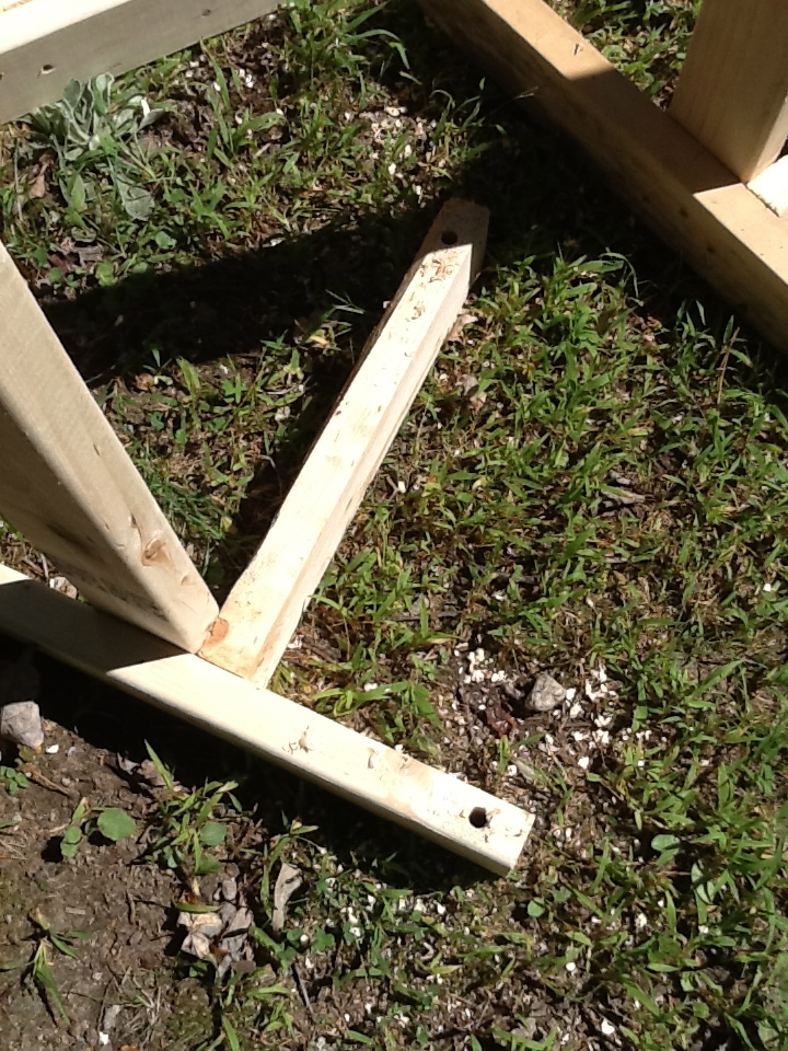 drill holes in the end pieces for 10 inch spikes