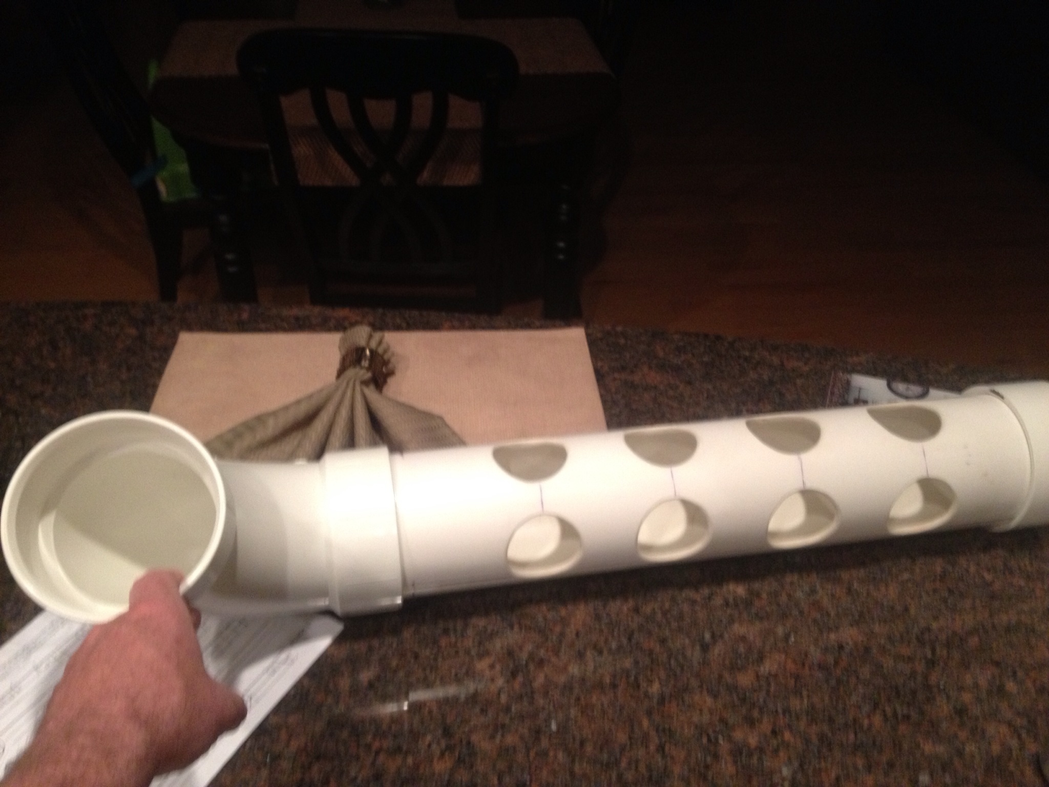 Drilled, filed, and sanded
