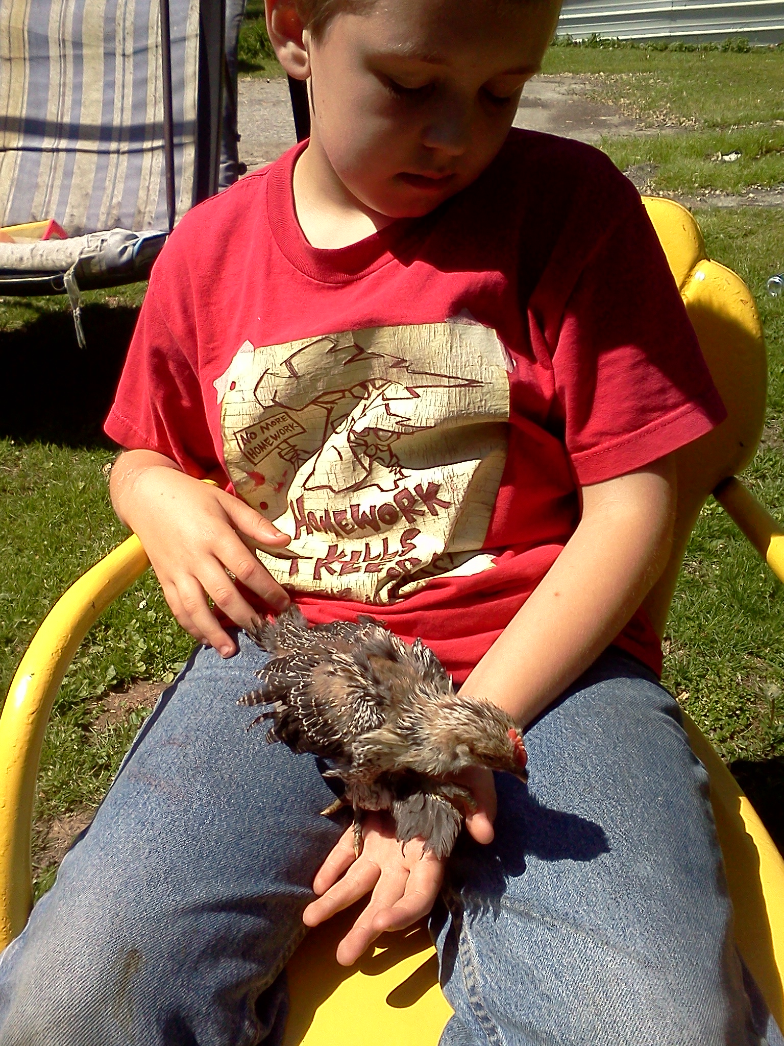 dylan and eleanor... .our cochin that looks like an emu or something !! she's funky :)