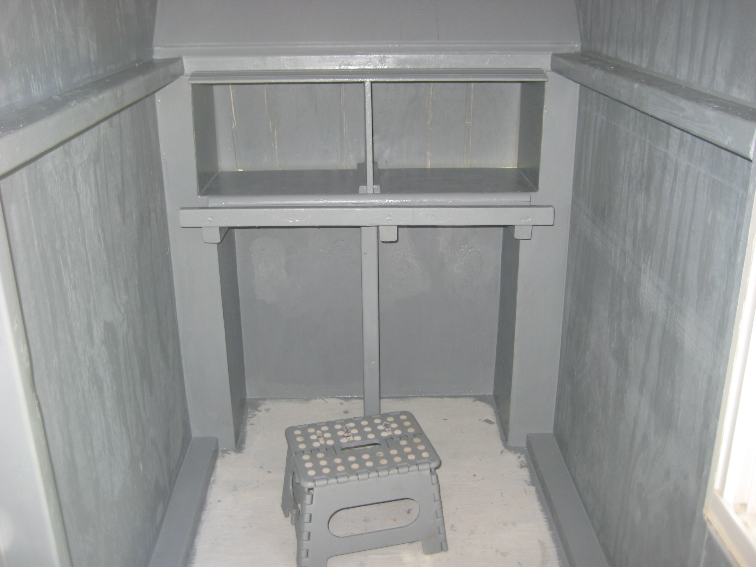 Egg boxes at far end of coop...slight change made two instead of the original three boxes