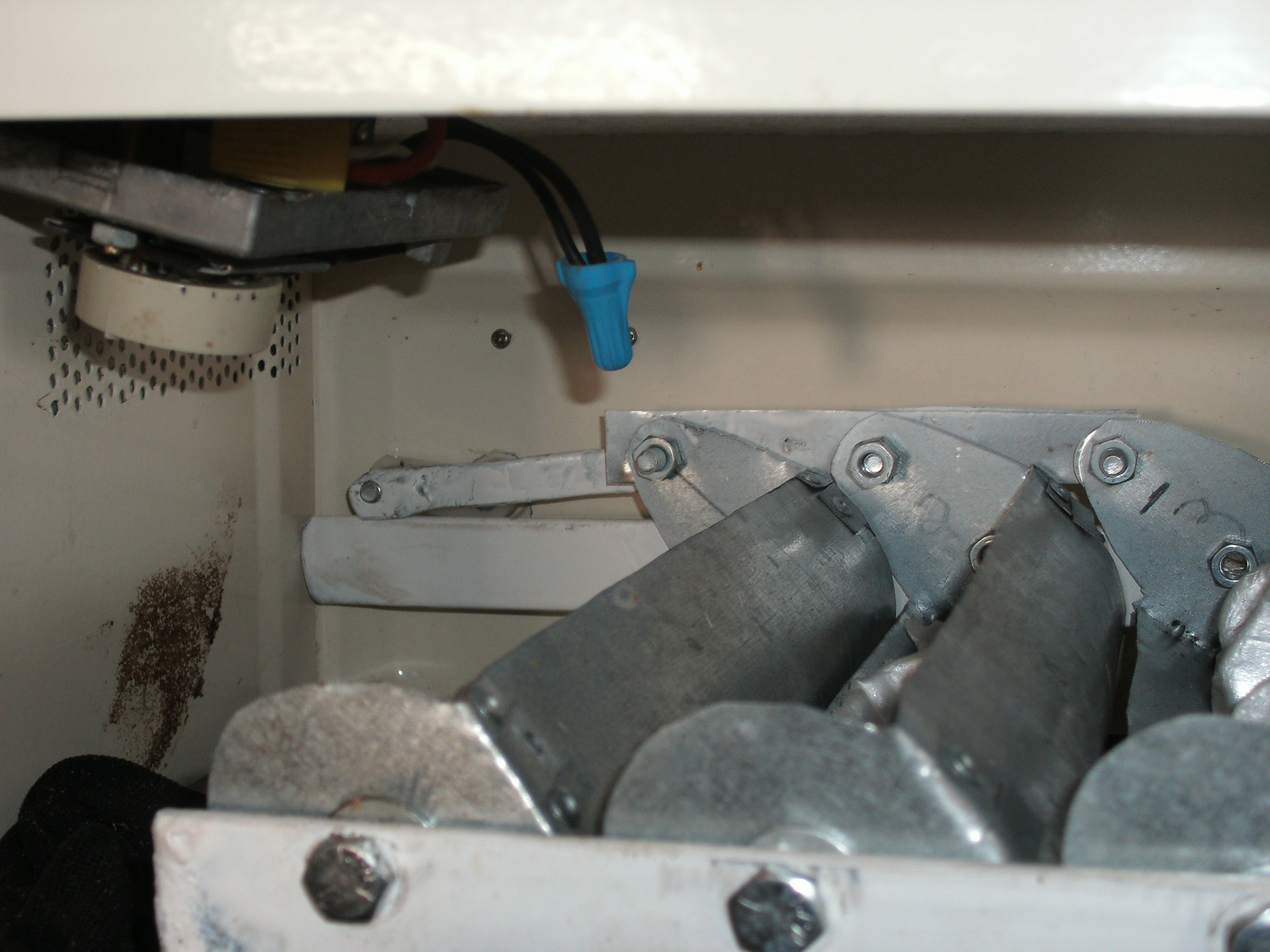 Egg turner in converted Microwave to incubator