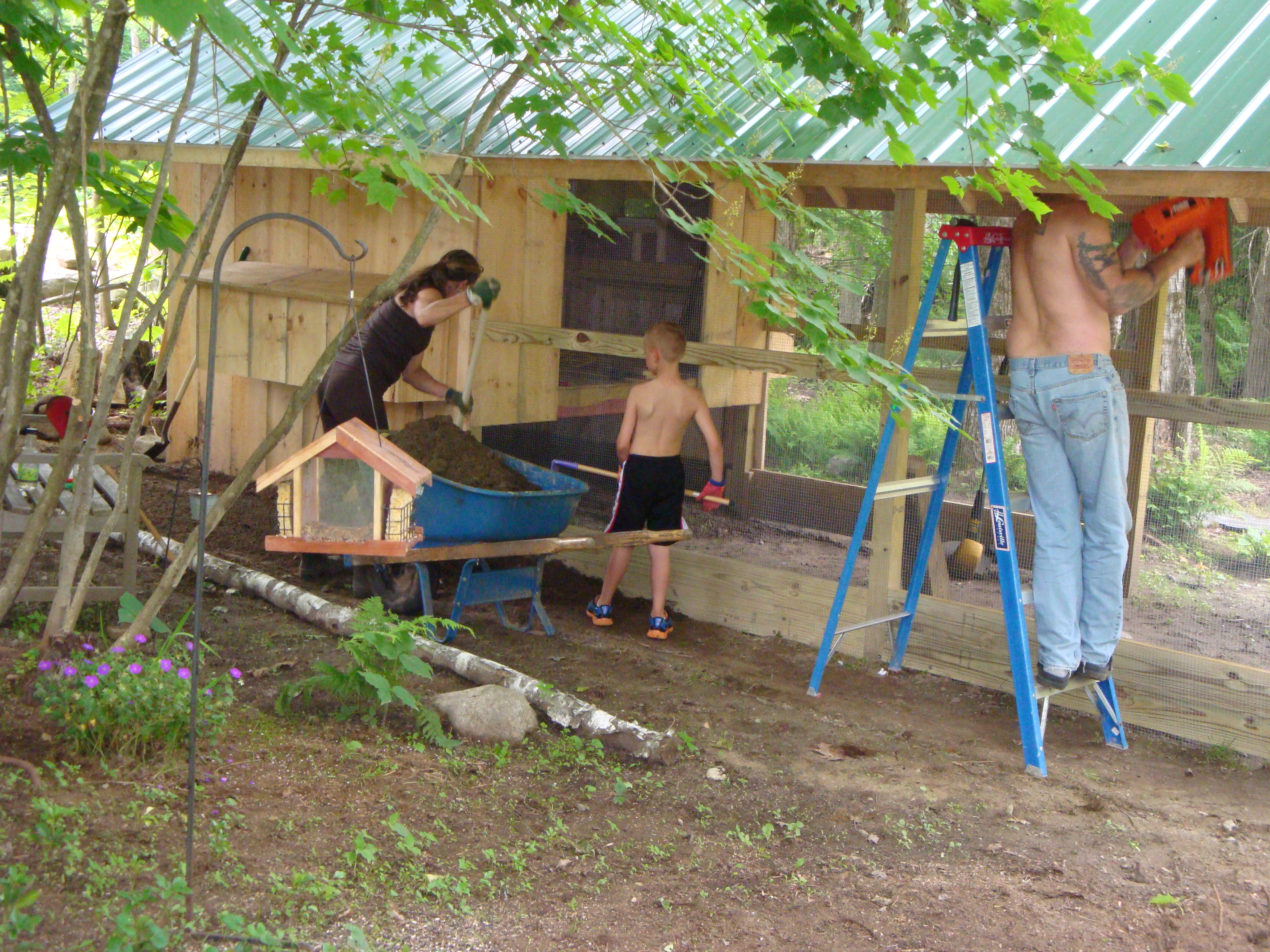 Even the grandchildren lend a helping hand.