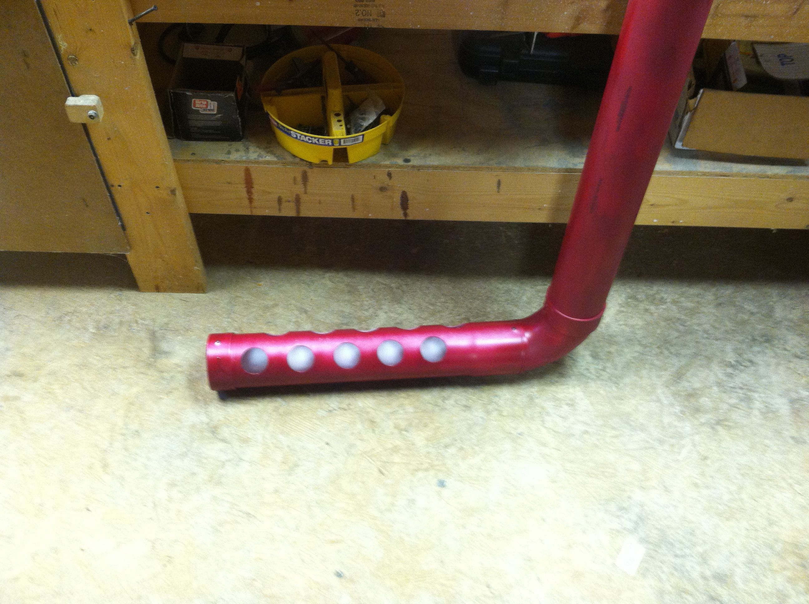 Feeder made with PVC and painted.