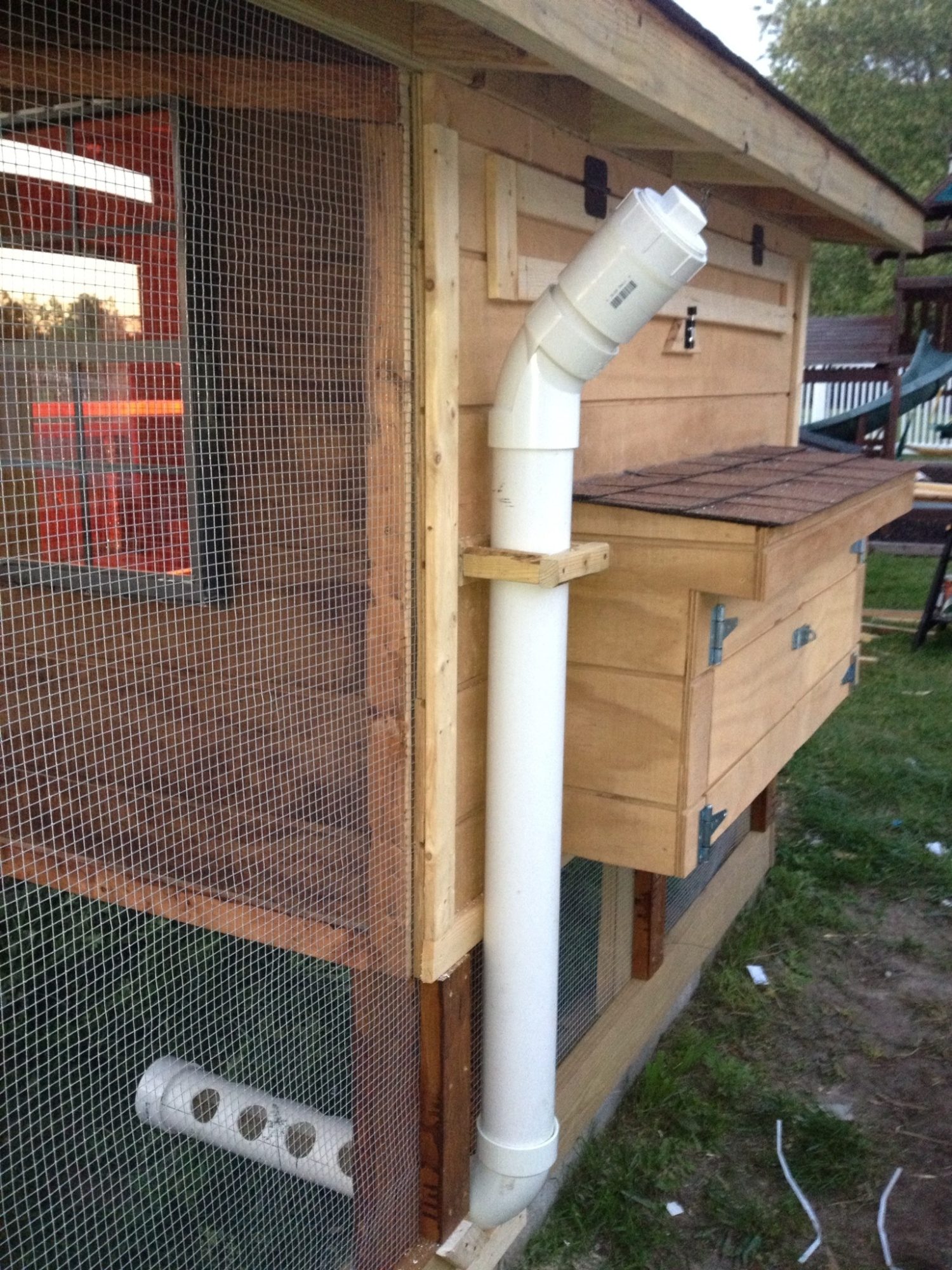 Feeding trough fill pipe