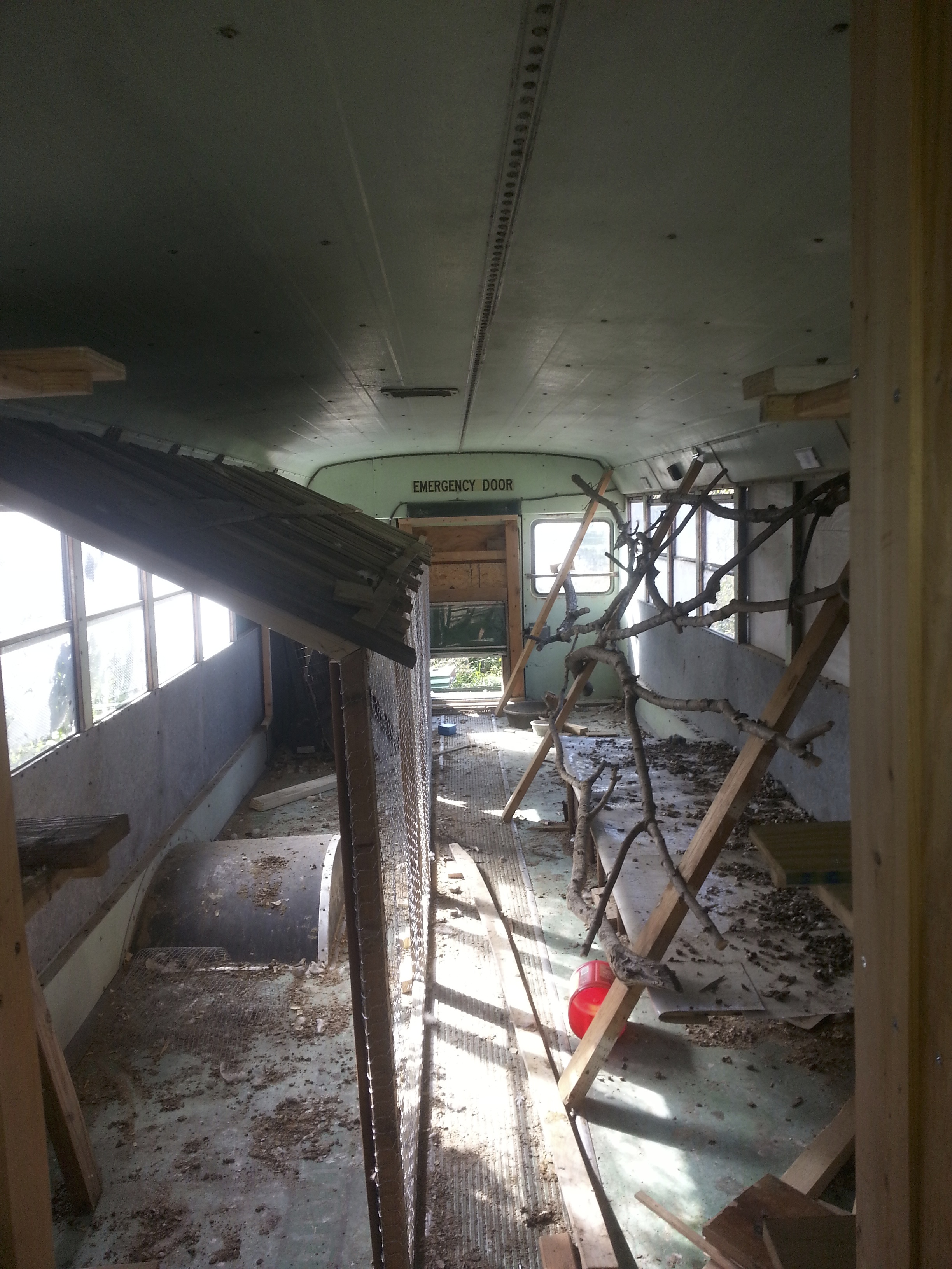 Finished brooder with front door open.