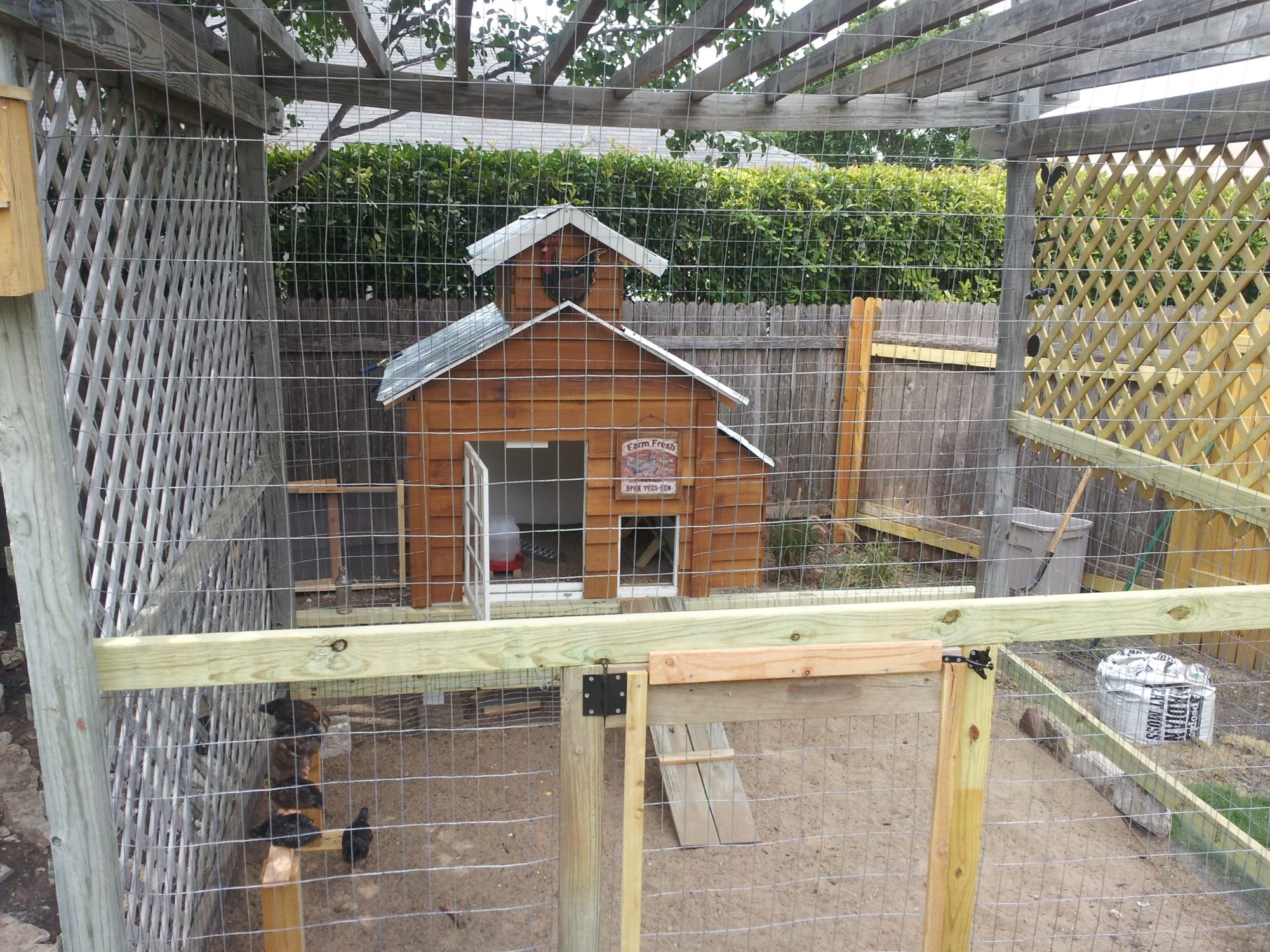 Finished product minus the gate that was just some scrap that was left.  I will fix that later because it is working fine now.  It will be a full size gate when I get back around to it.
