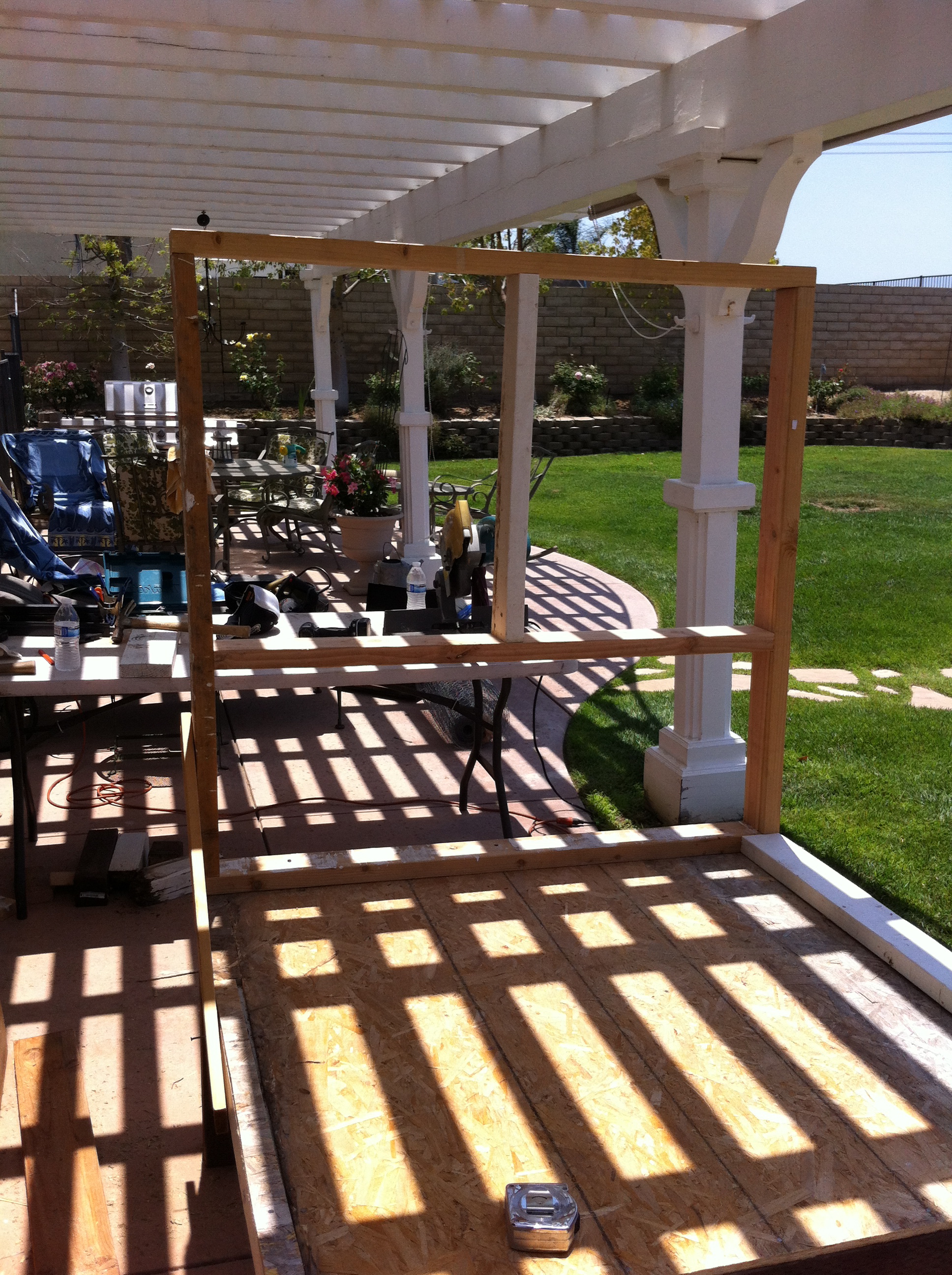 First coop wall is up.