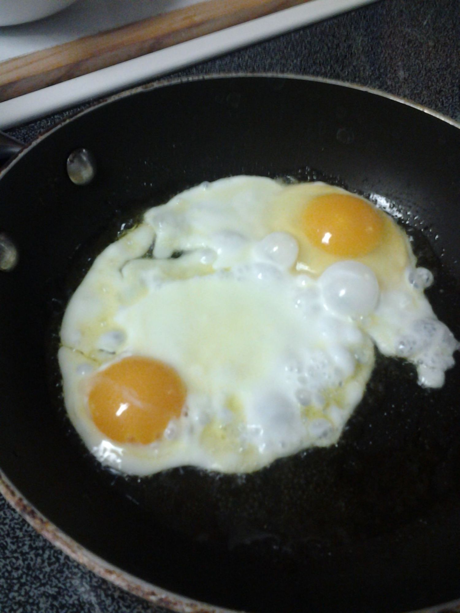 First two eggs for breakfast. So yummy!