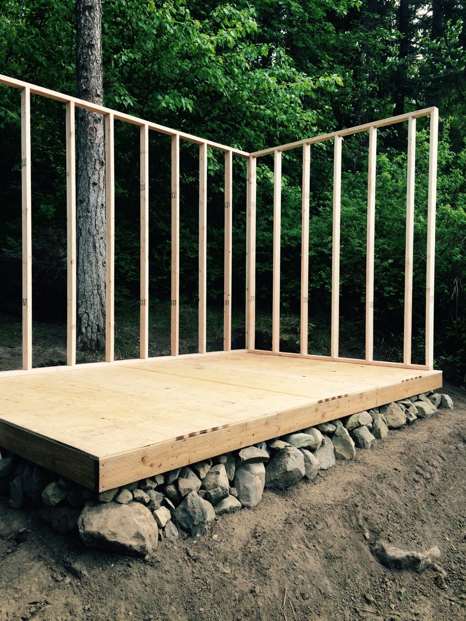 First two framed walls