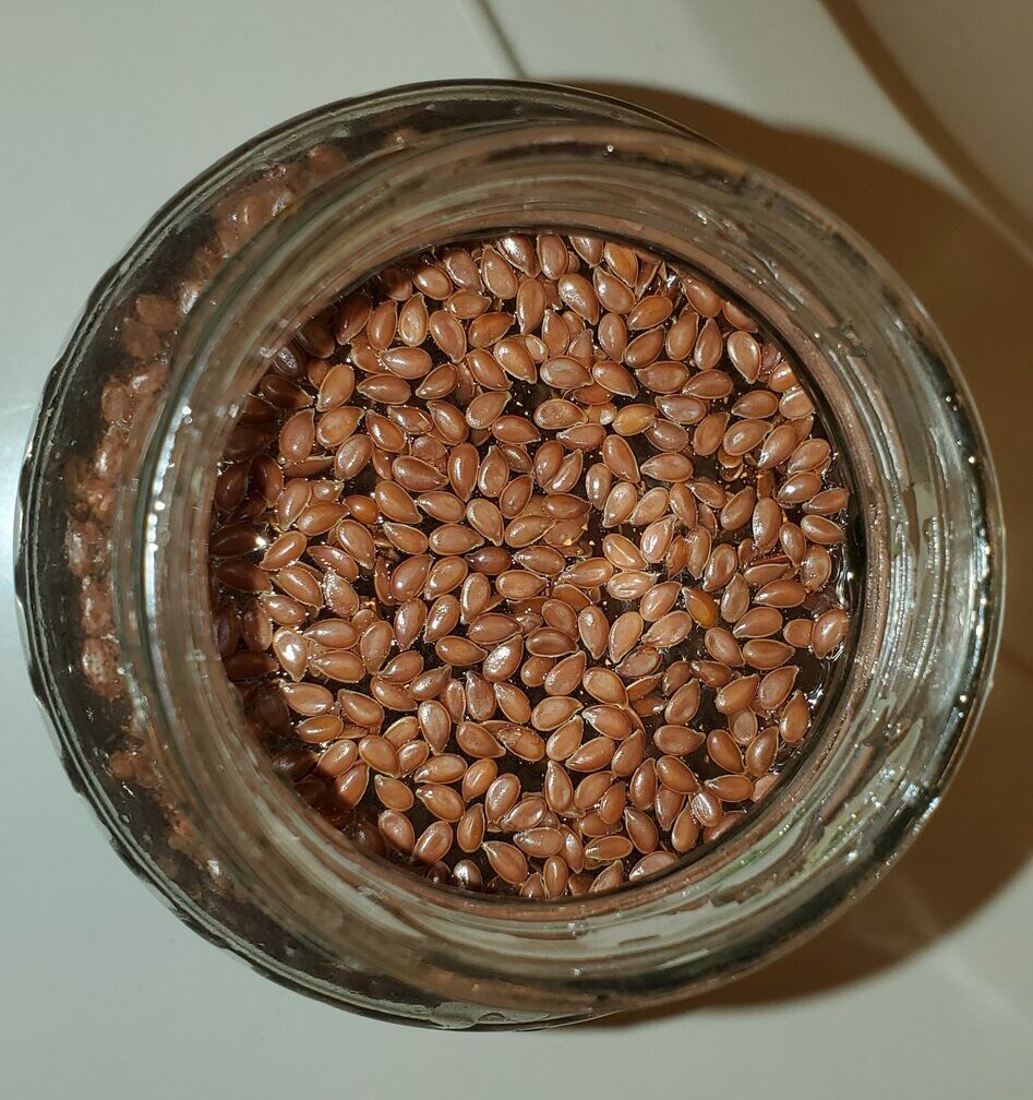 Flax seeds in the soaking glass