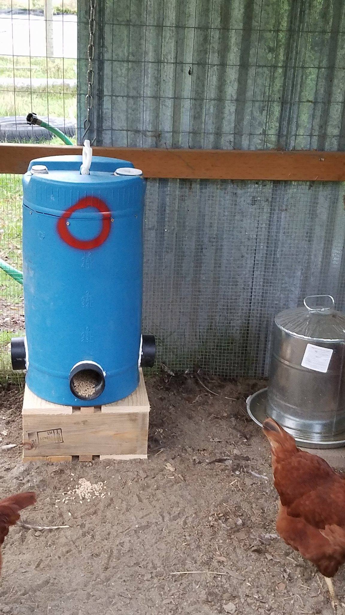 Forever changing the feeders and waterer! This feeder holds more than a 50 lb bag!